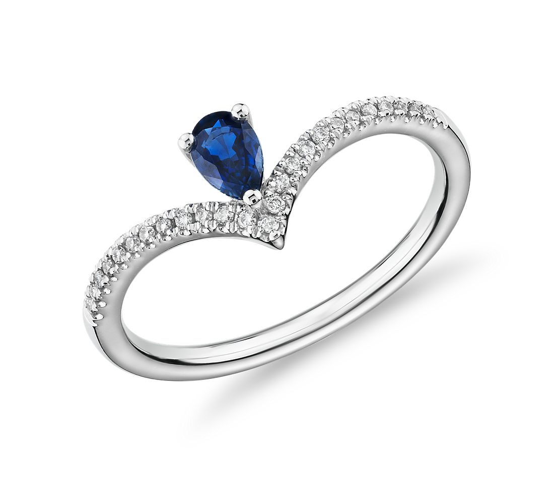 chevron style blue gemstone ring from Blue Nile