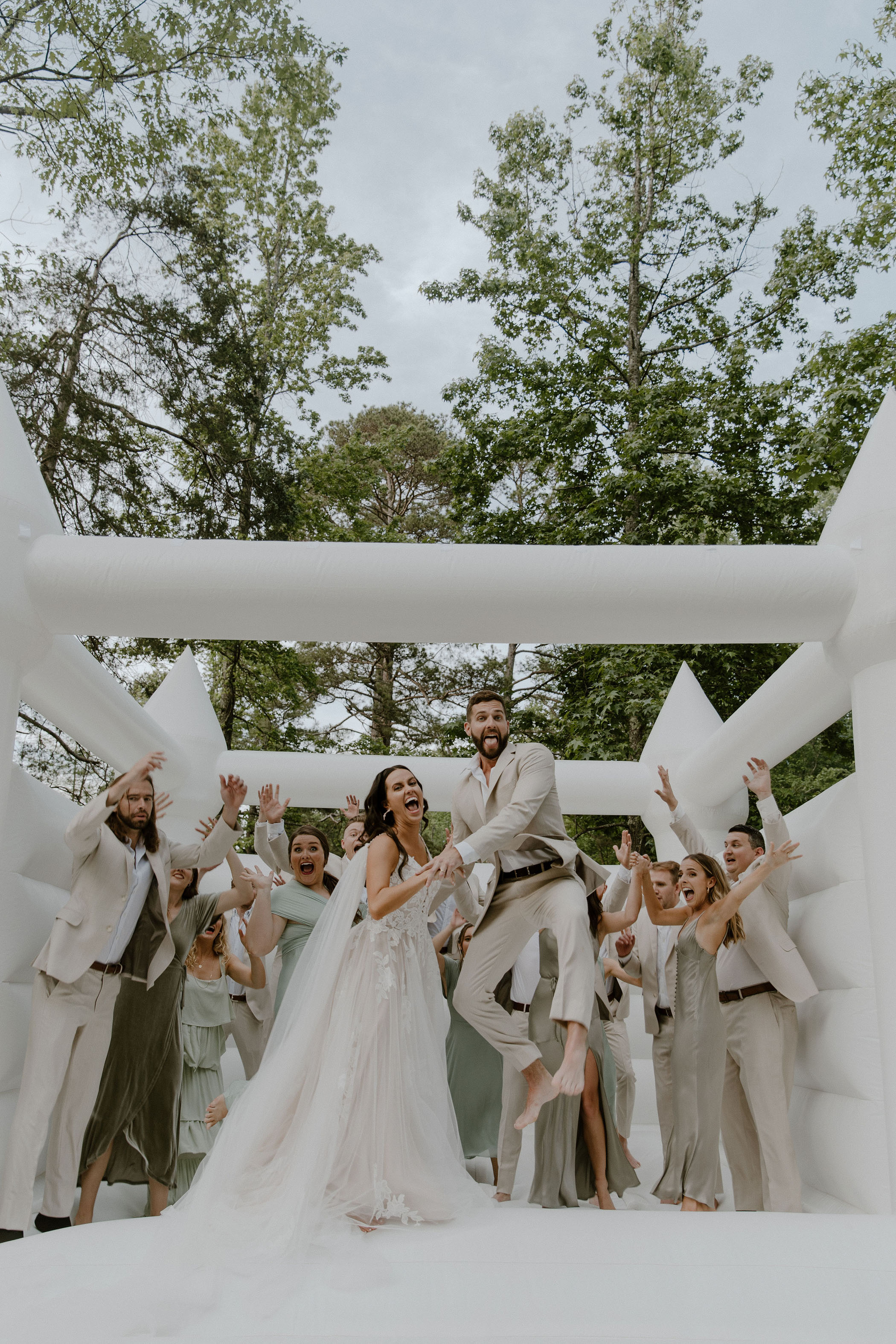 What’s Better Than a Wedding in a Forest? A Wedding With a Bounce House, Of Course!