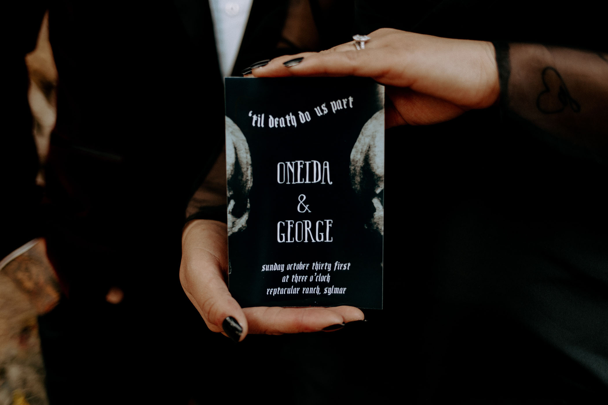 halloween themed wedding invitation