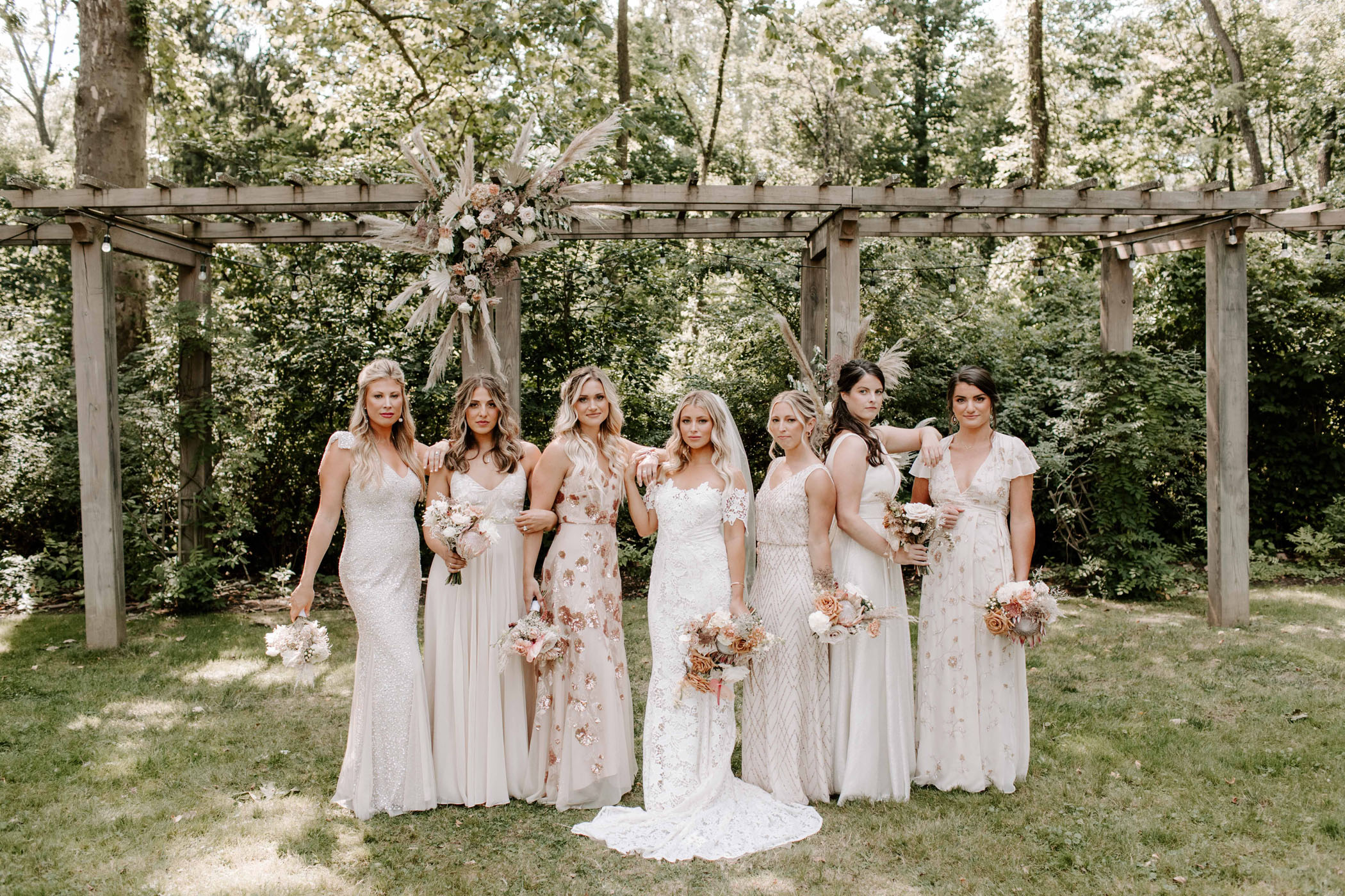 Mixed and Matched Bridesmaid Dresses