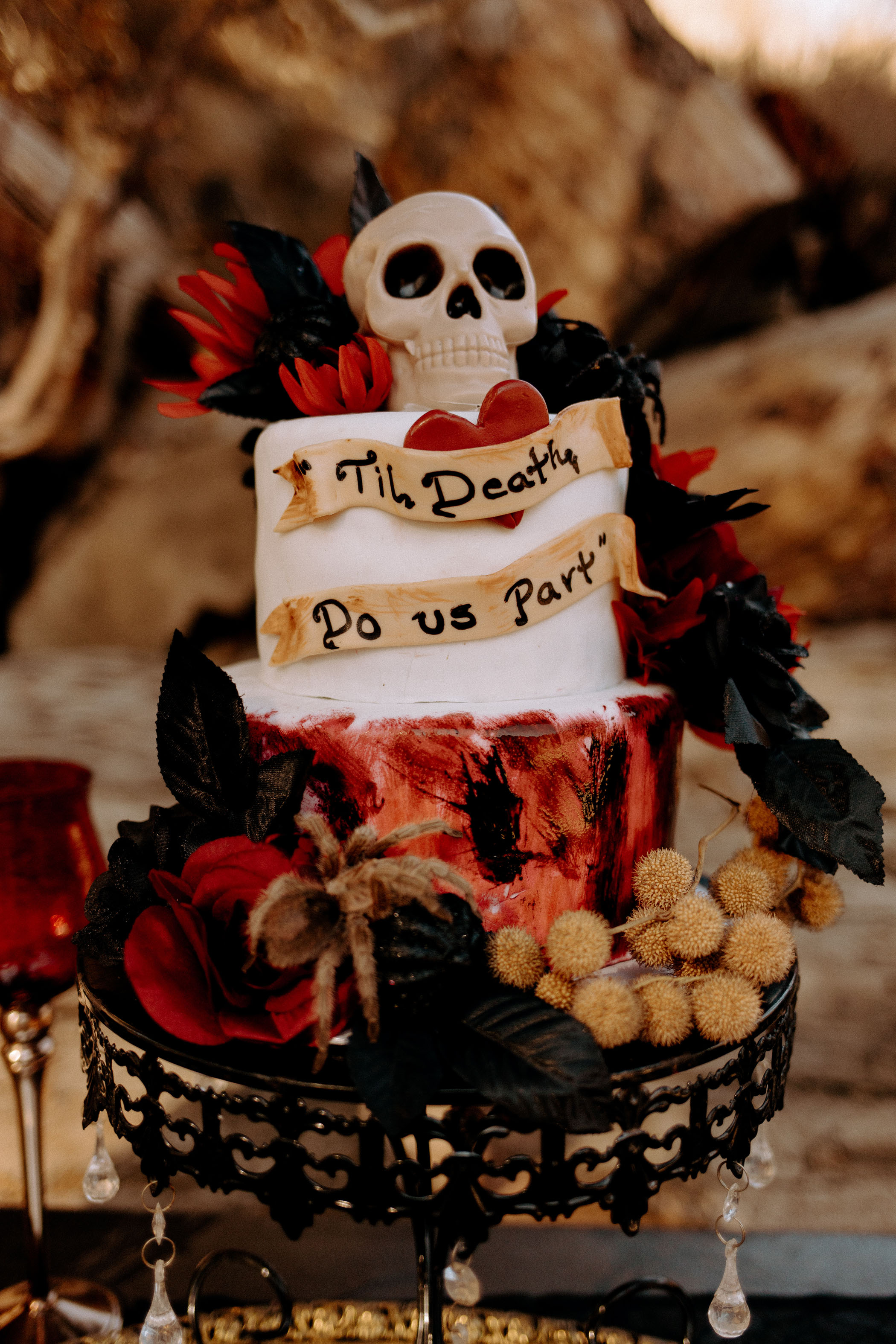 skeleton wedding cake