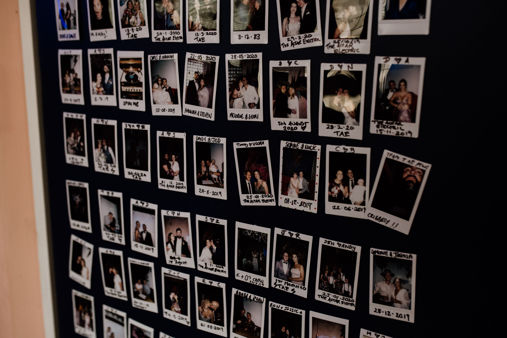 polaroid wall for wedding