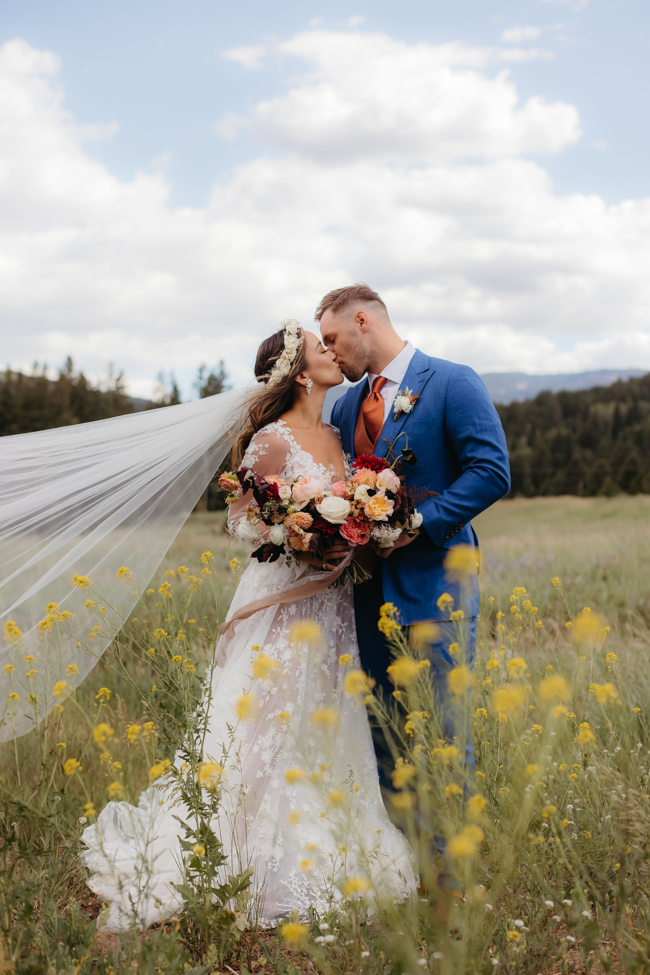 A Rustic, Romantic Wedding Surrounded by Mountains in Big Sky, Montana