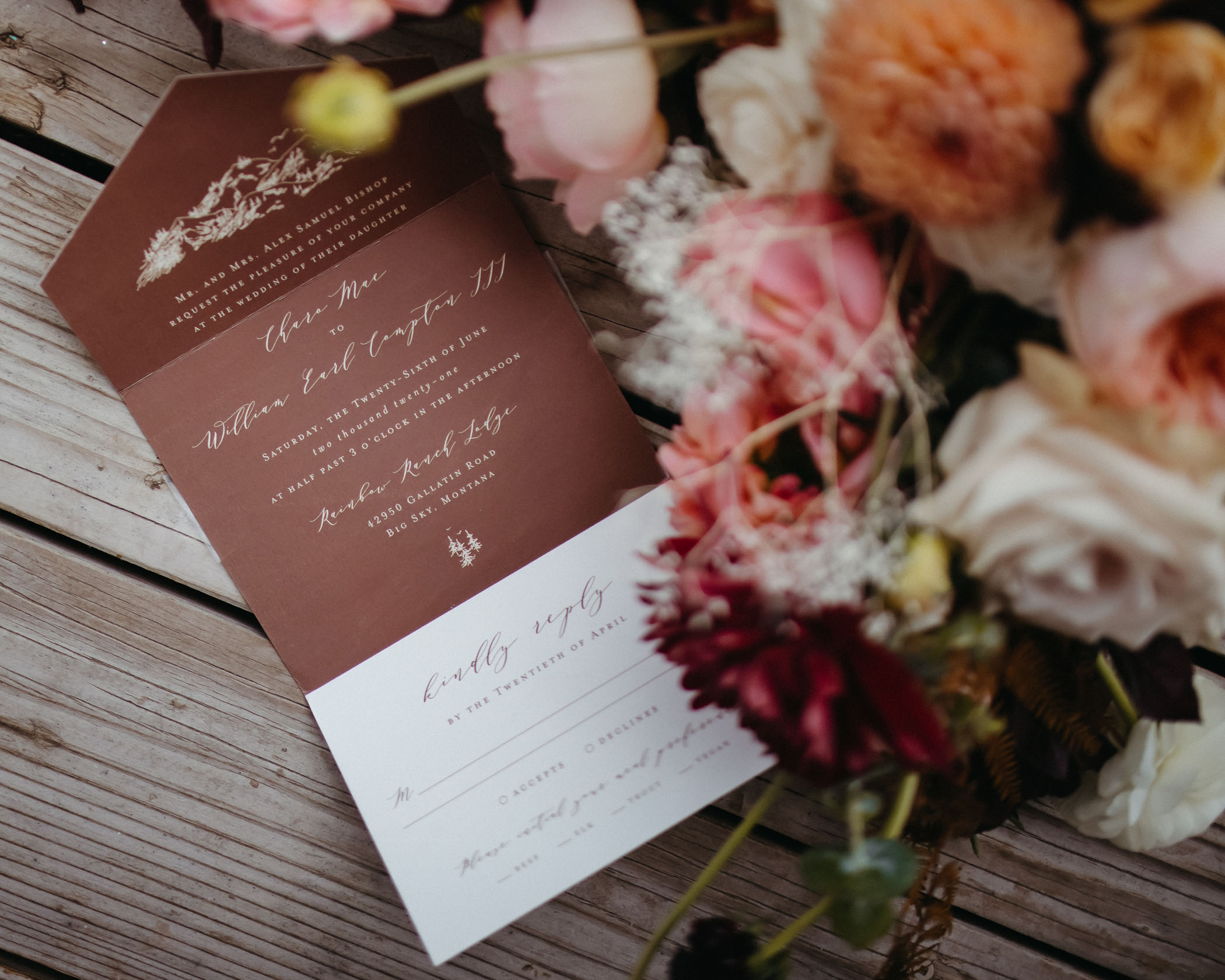 Cursive wedding invitations