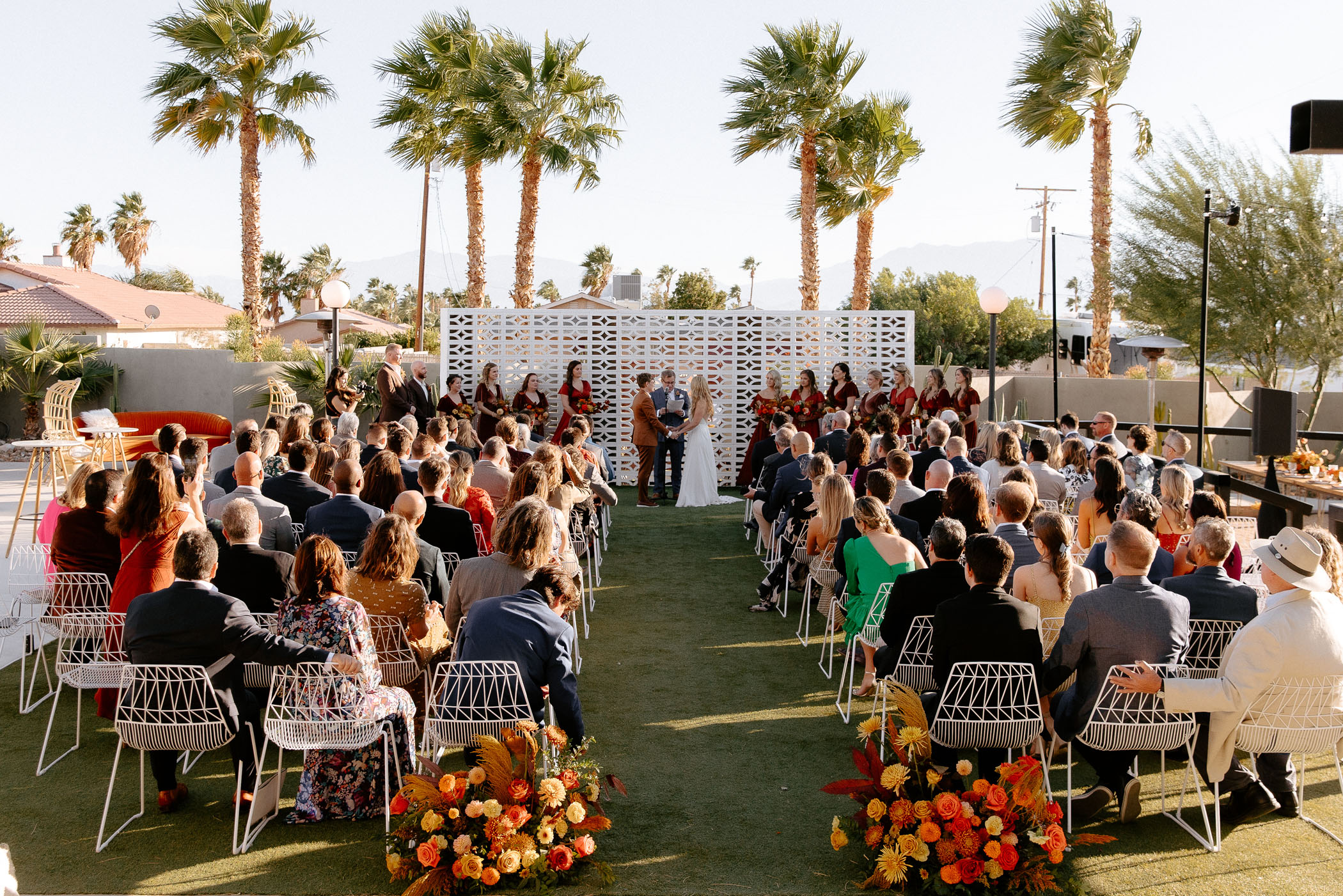 outdoor wedding ceremony in Palm Springs, CA