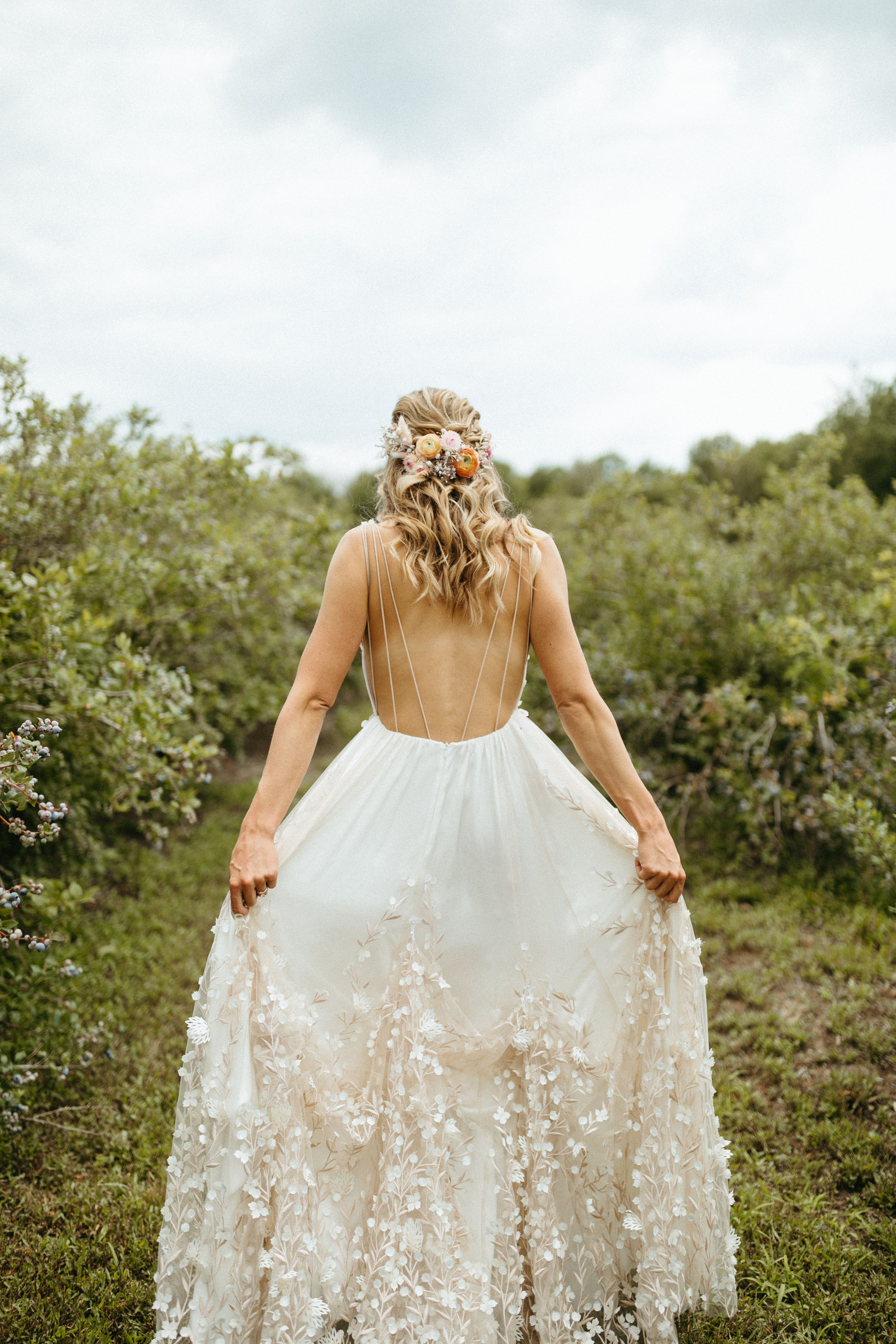 Alexandra Grecco backless wedding dress 