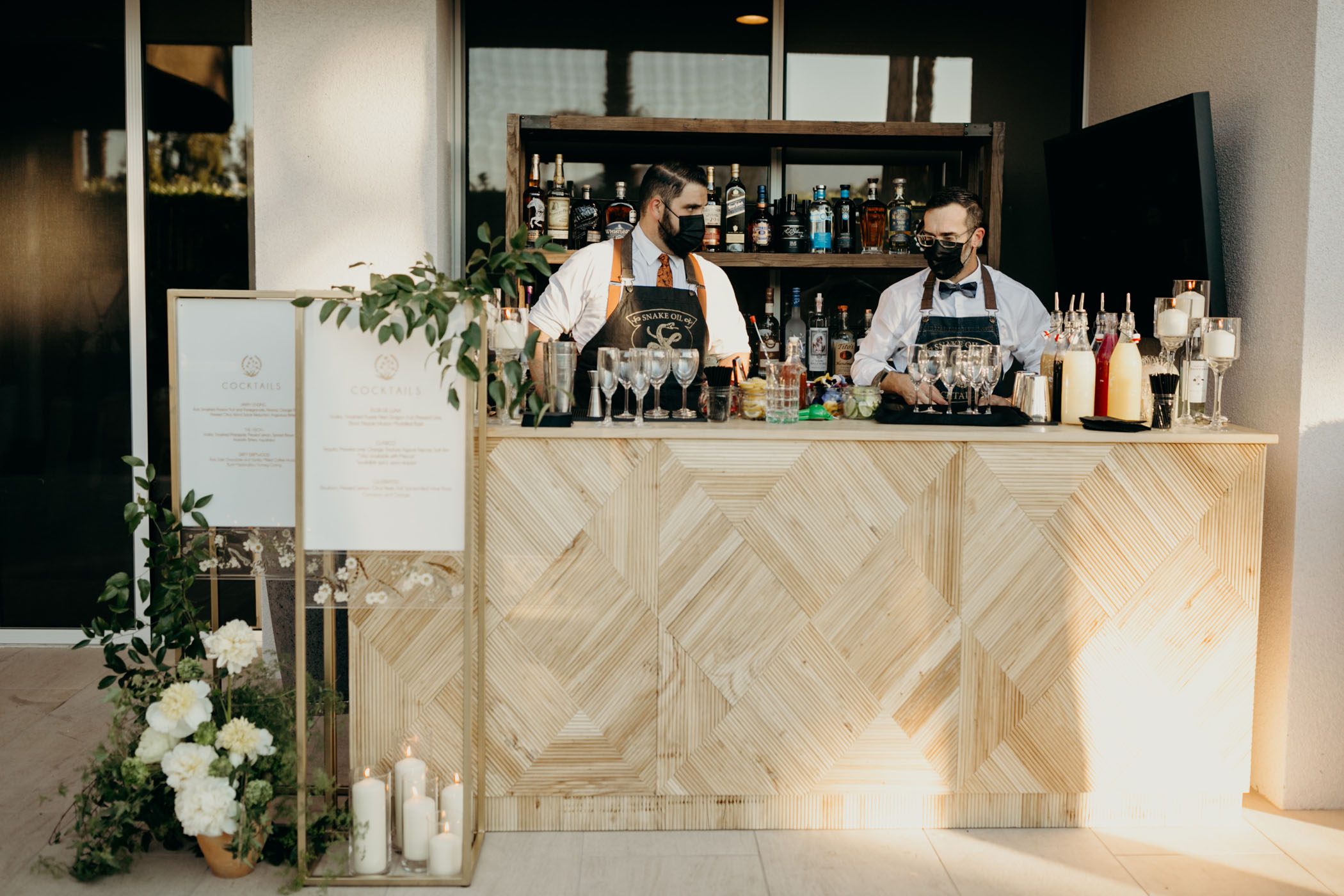 Modern wood wedding bar 