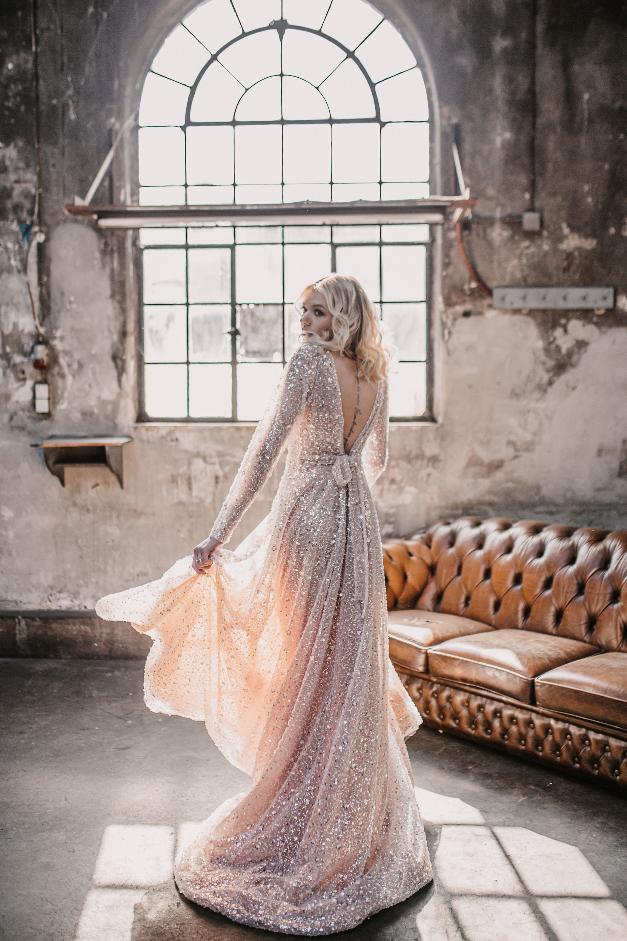 BY TORY sparkly Wedding Dress
