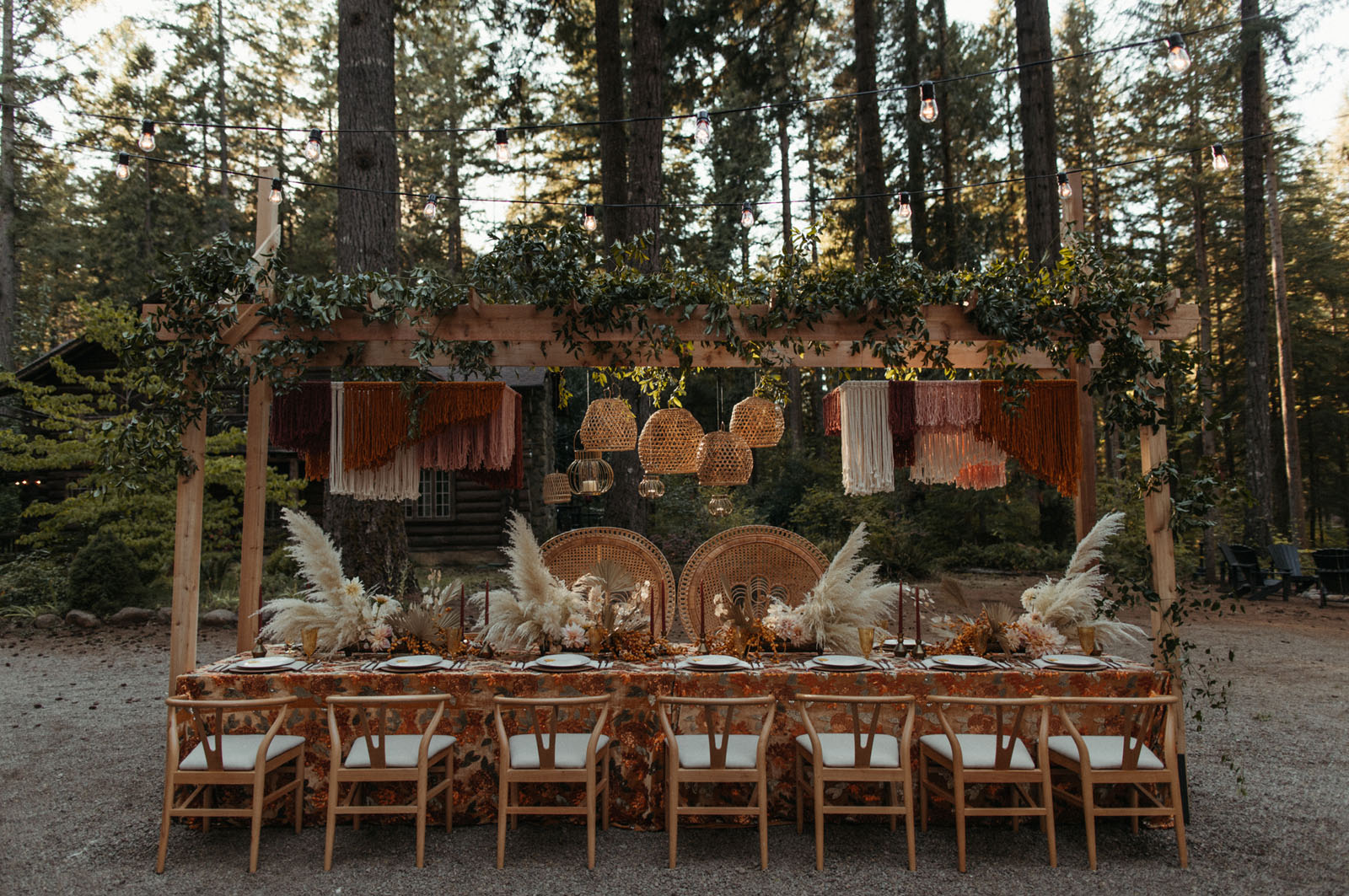 Forest wedding reception