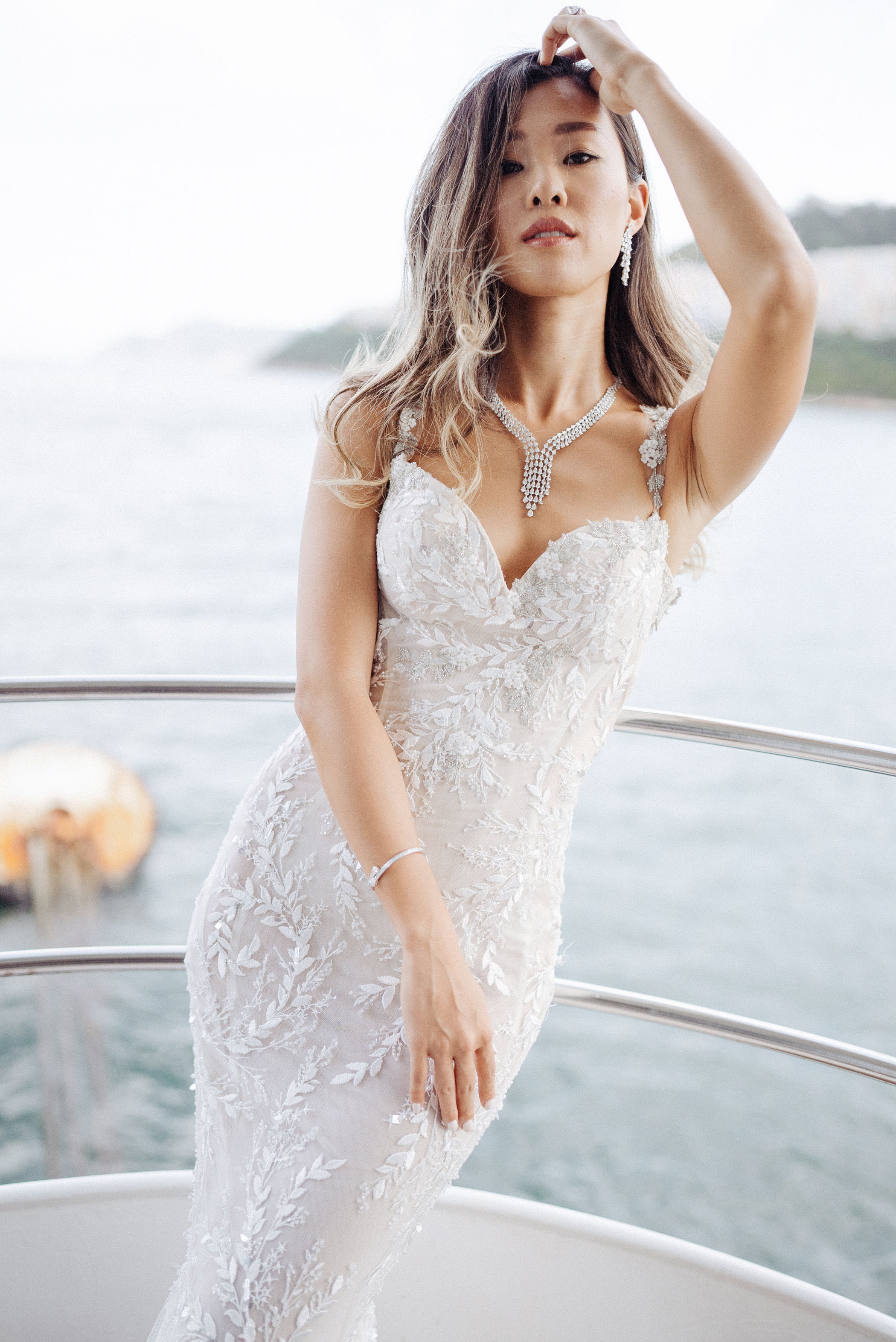 Bride on yacht