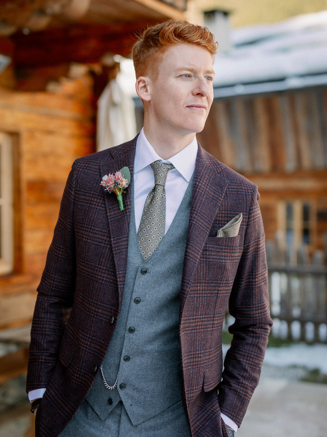 Tweed Groom's Wedding Attire