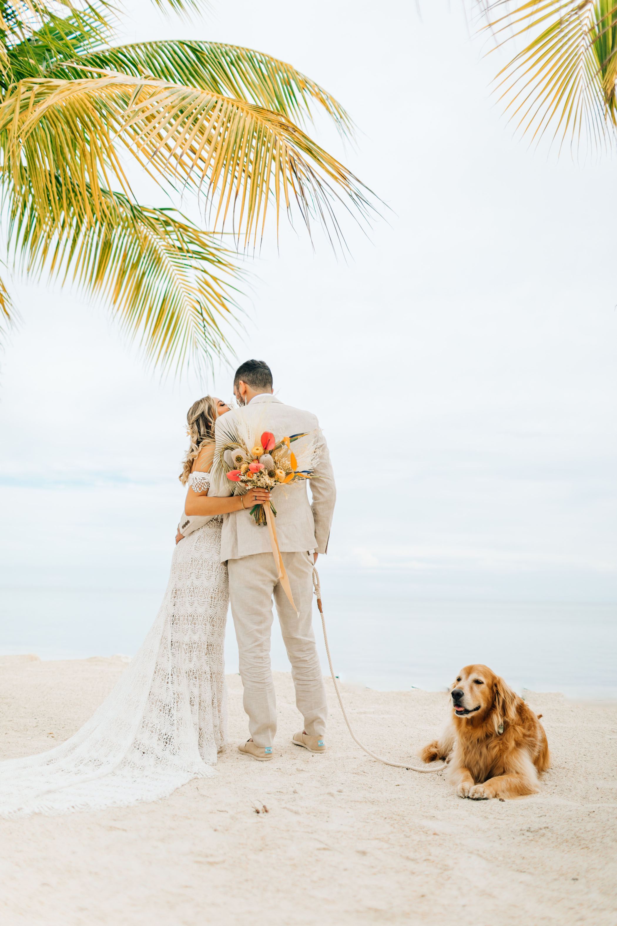 Islamorada beach wedding with dog