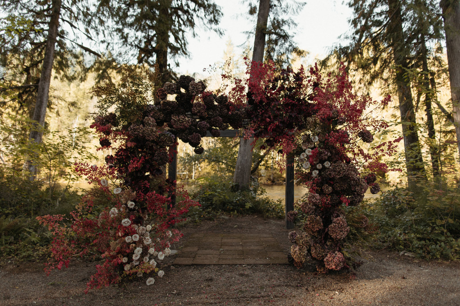 Red Floral Ceremony Arch