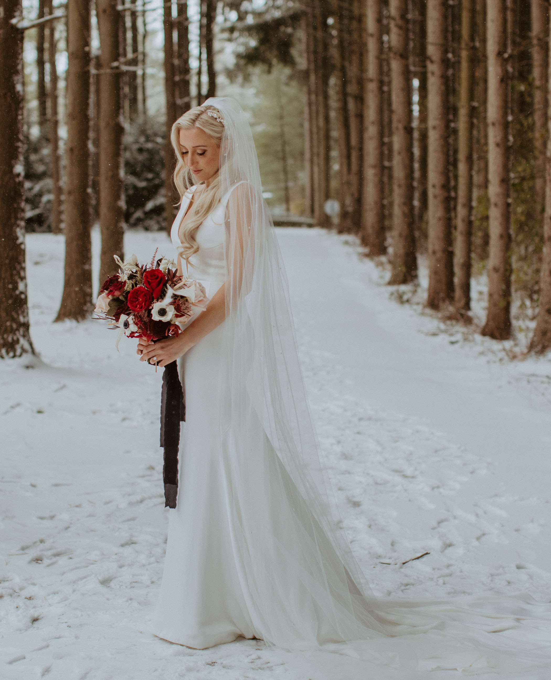 Bride in the snow