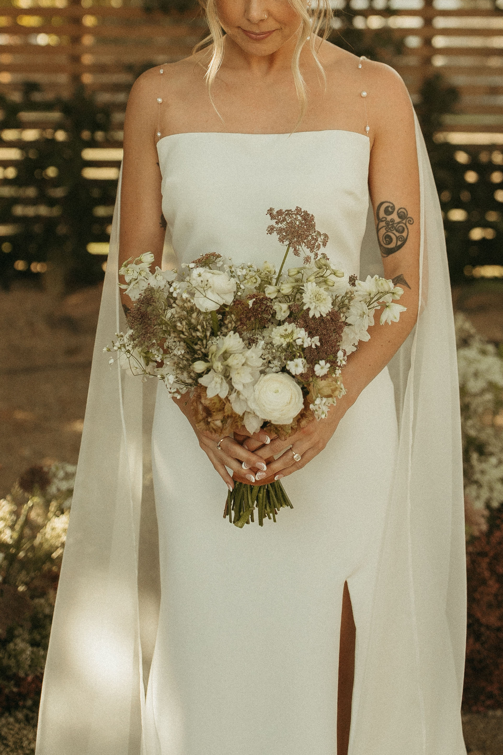 organic white wedding bouquet