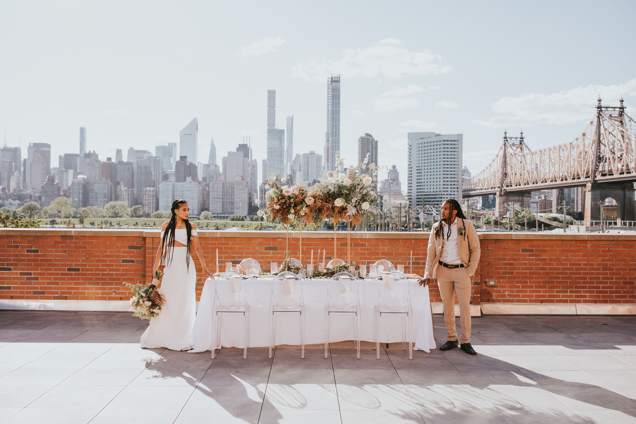 NYC rooftop wedding reception