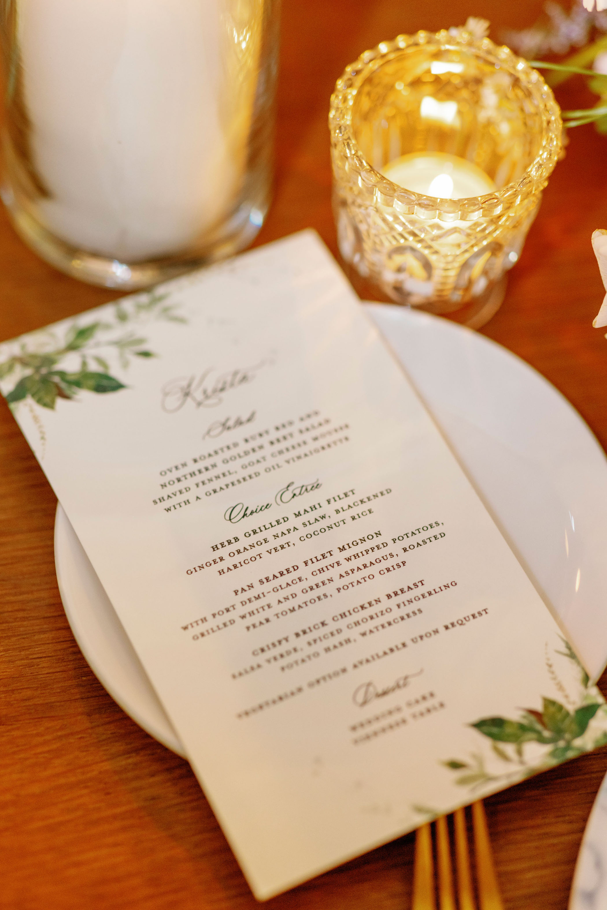 Custom Miami wedding menu