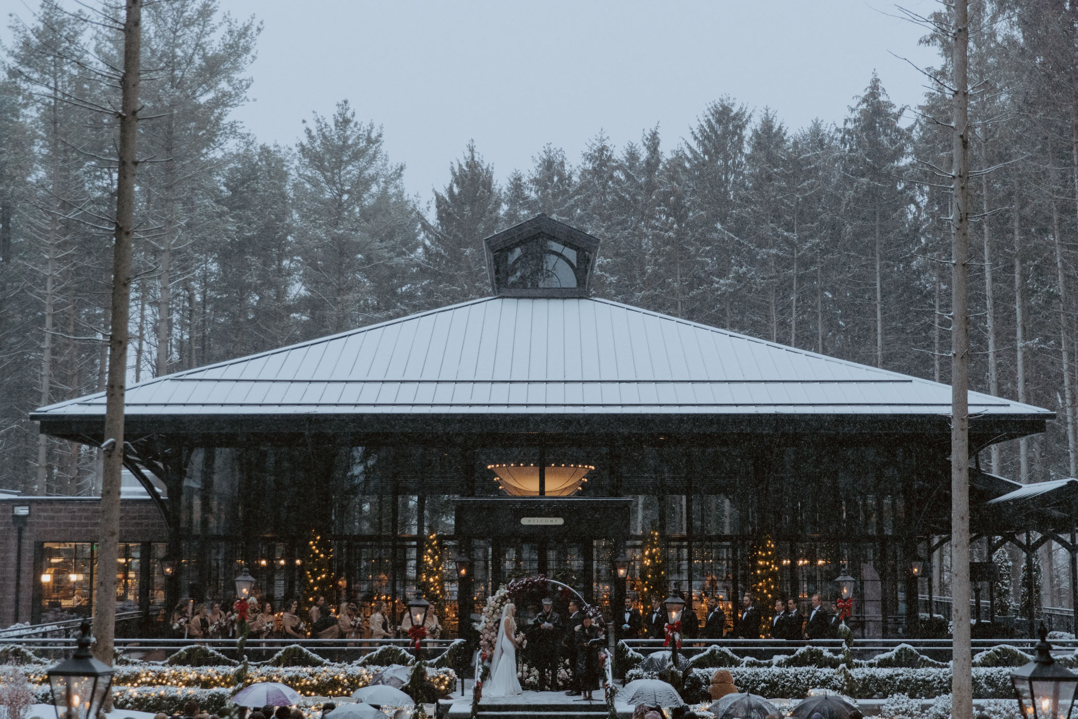 Winter Snow Michigan Wedding