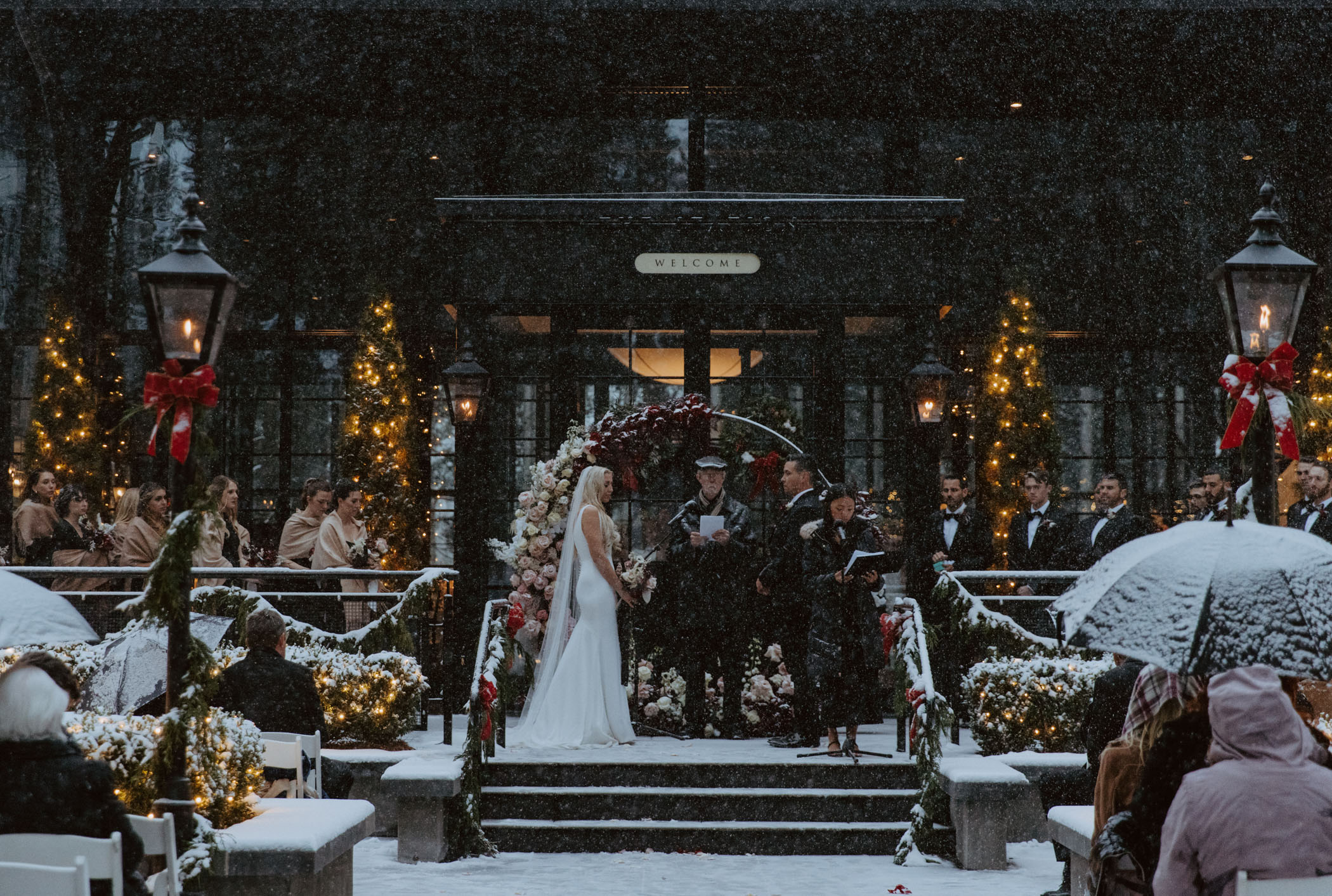 Winter Snow Michigan Wedding