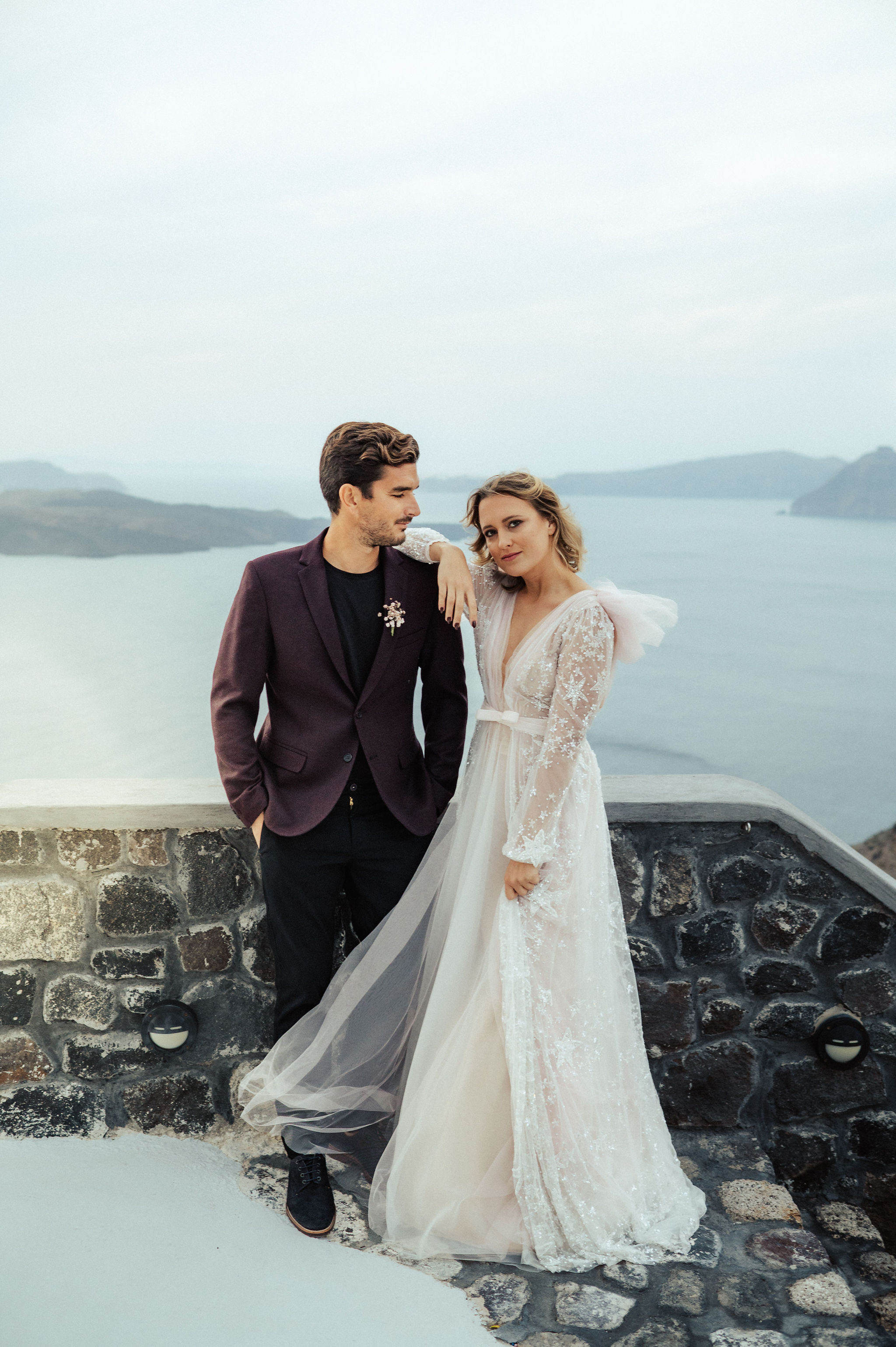 Modern Romantic Santorini Elopement Inspiration