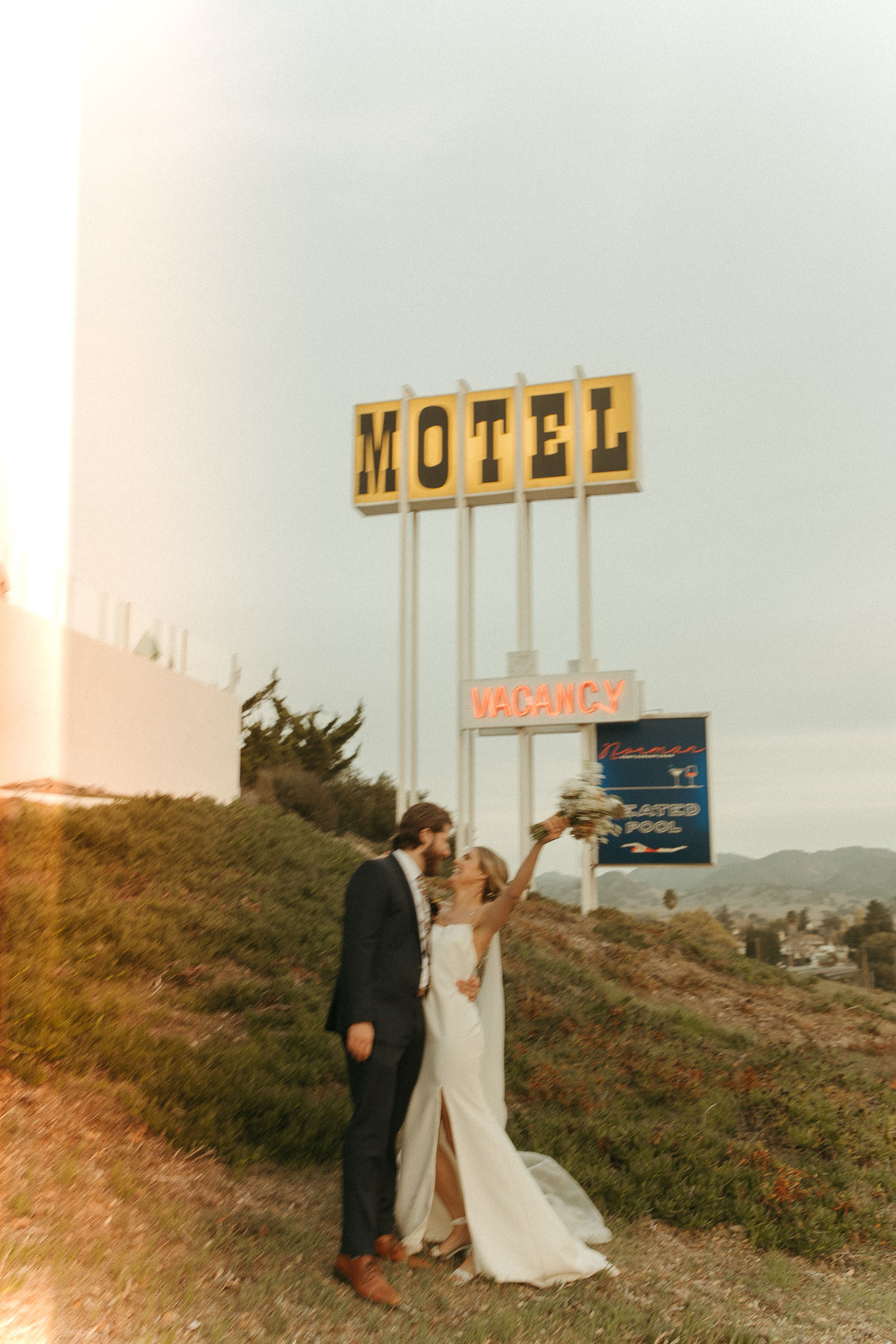aesthetic motel wedding photography