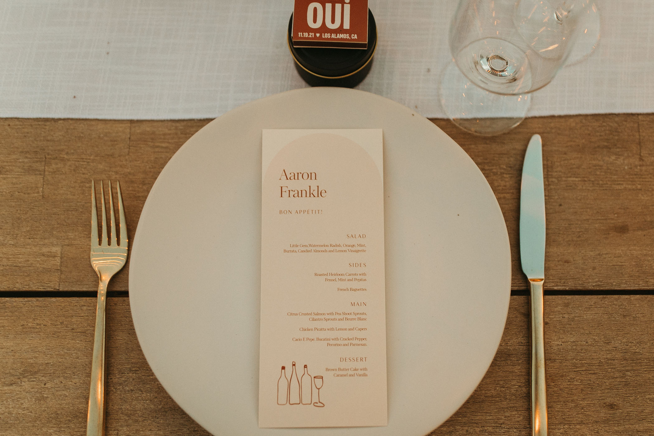 simple french inspired wedding menu