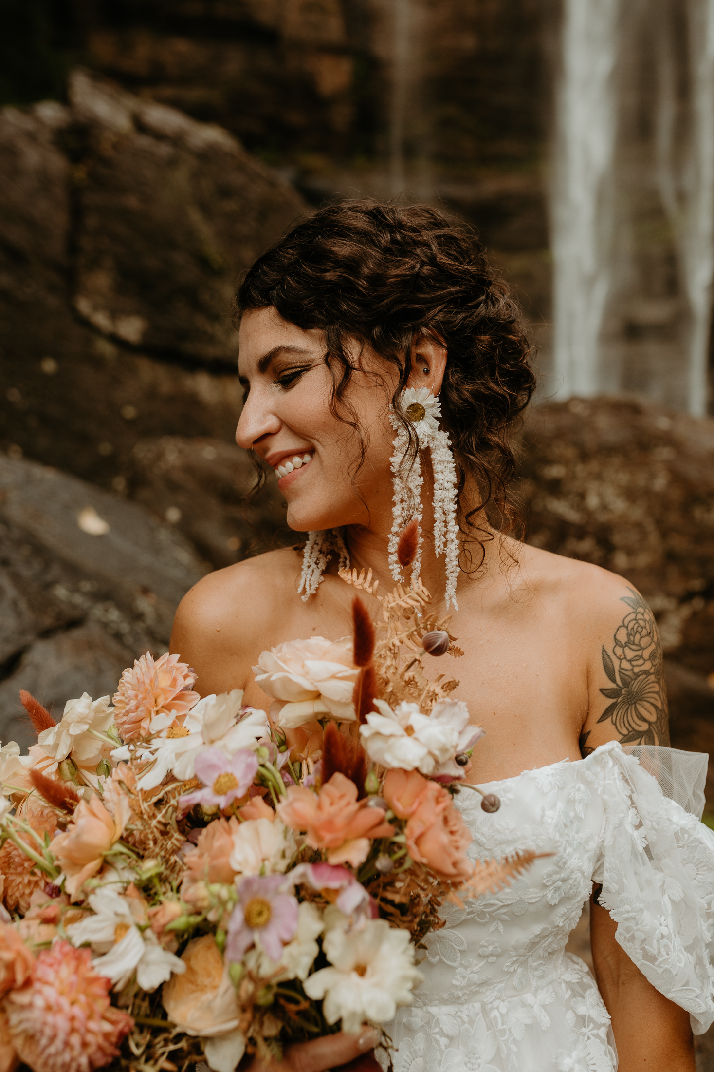 real flower wedding earrings