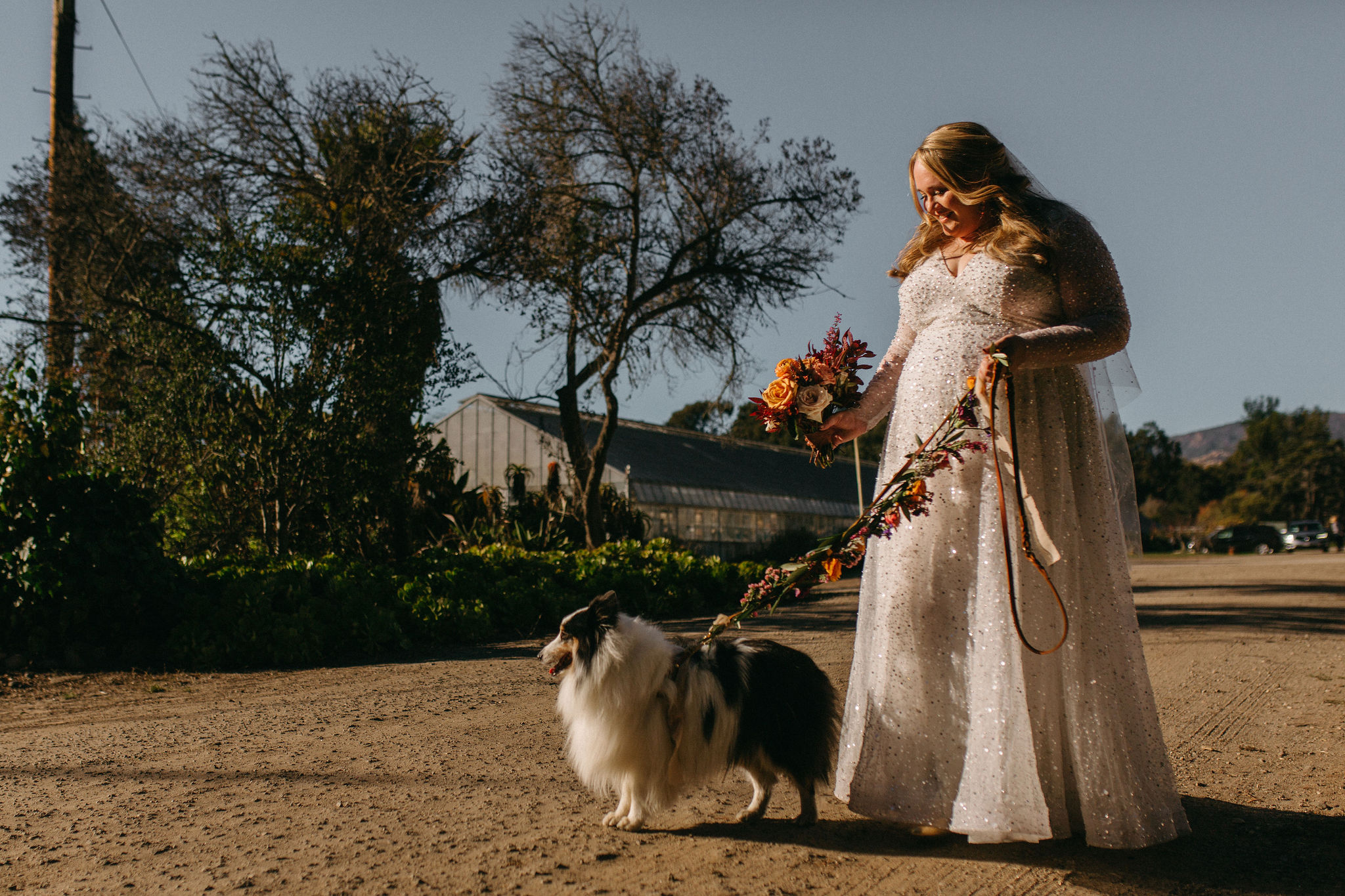floral wedding dog leash