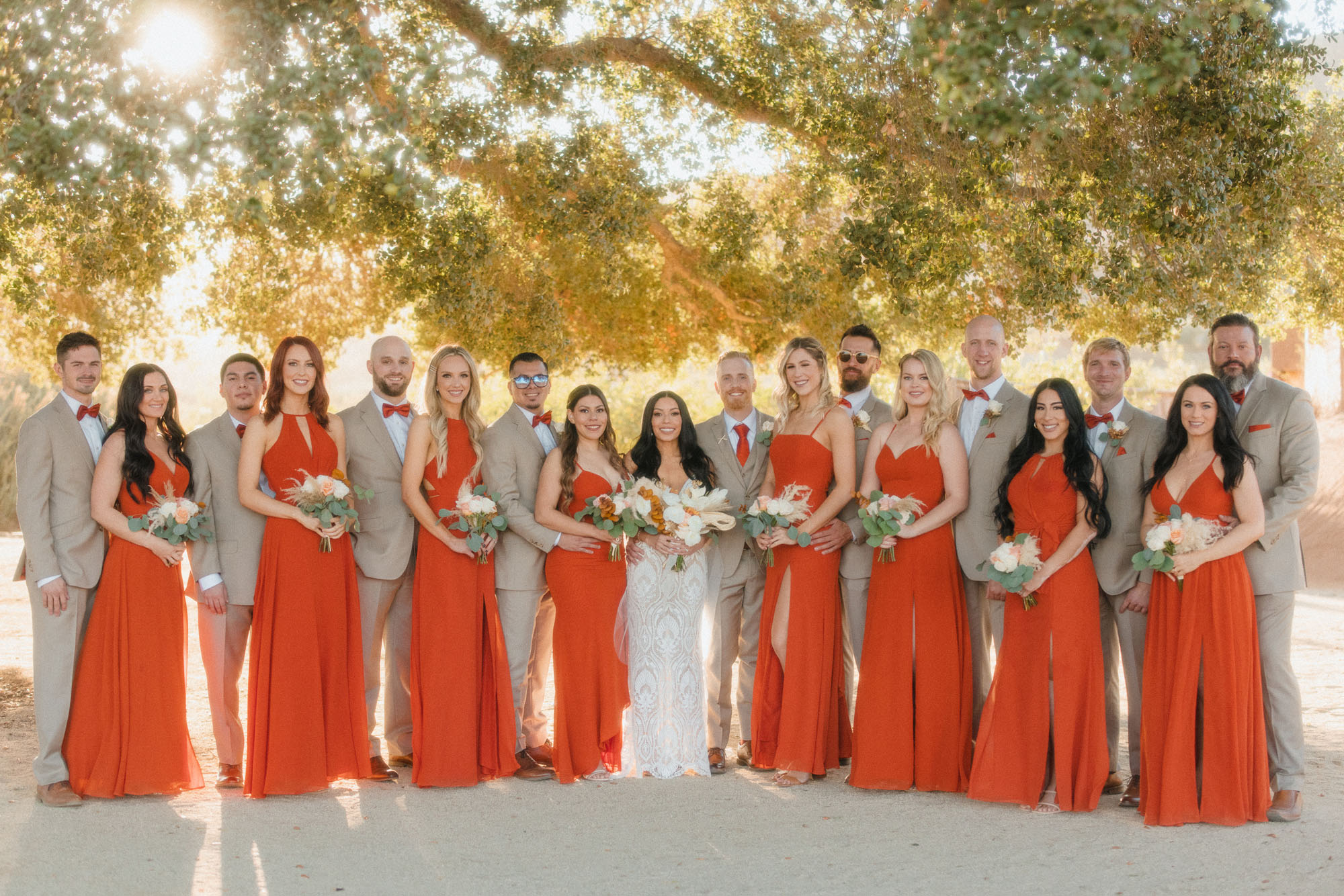 orange wedding party colors