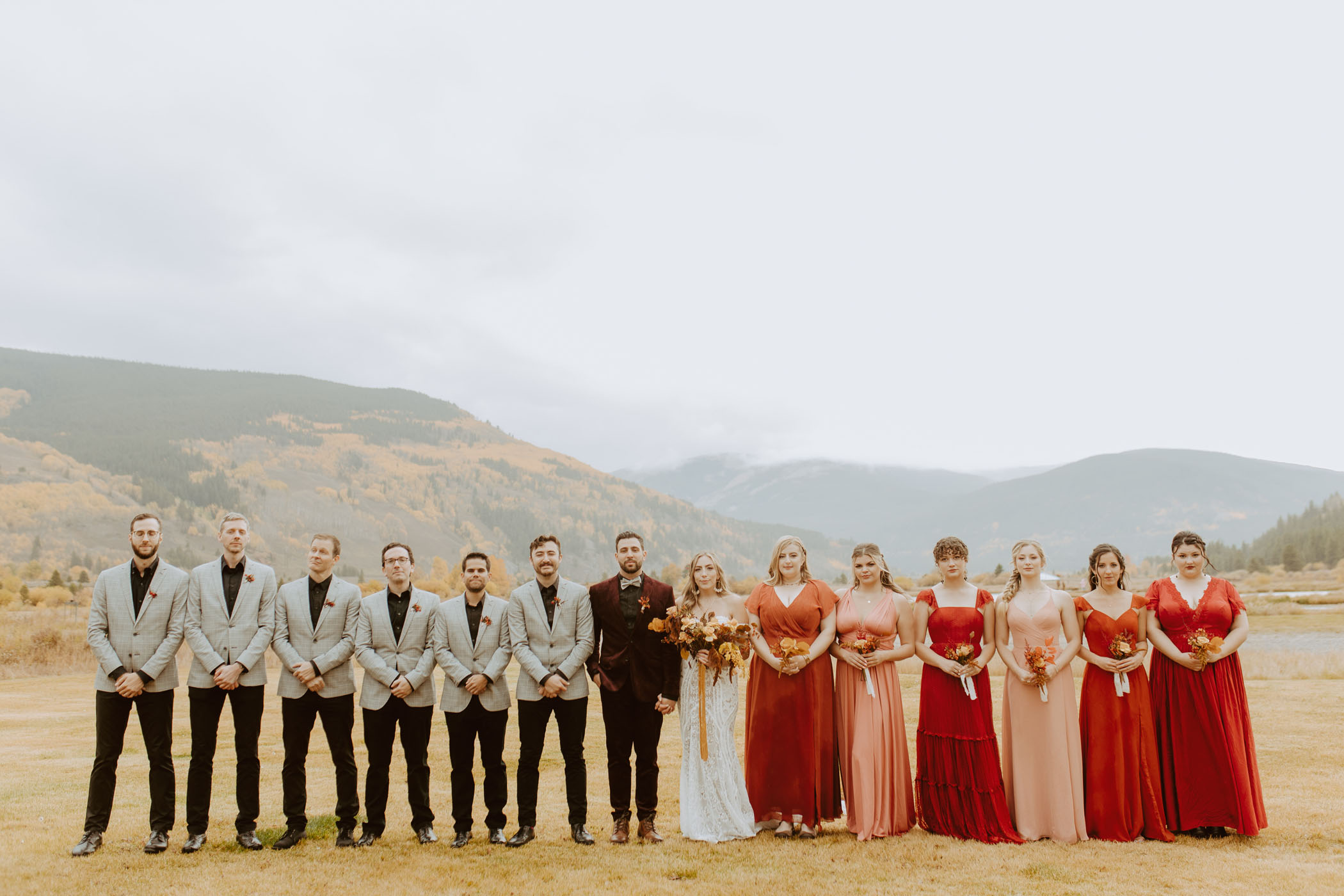 Fall Colorado Wedding Party