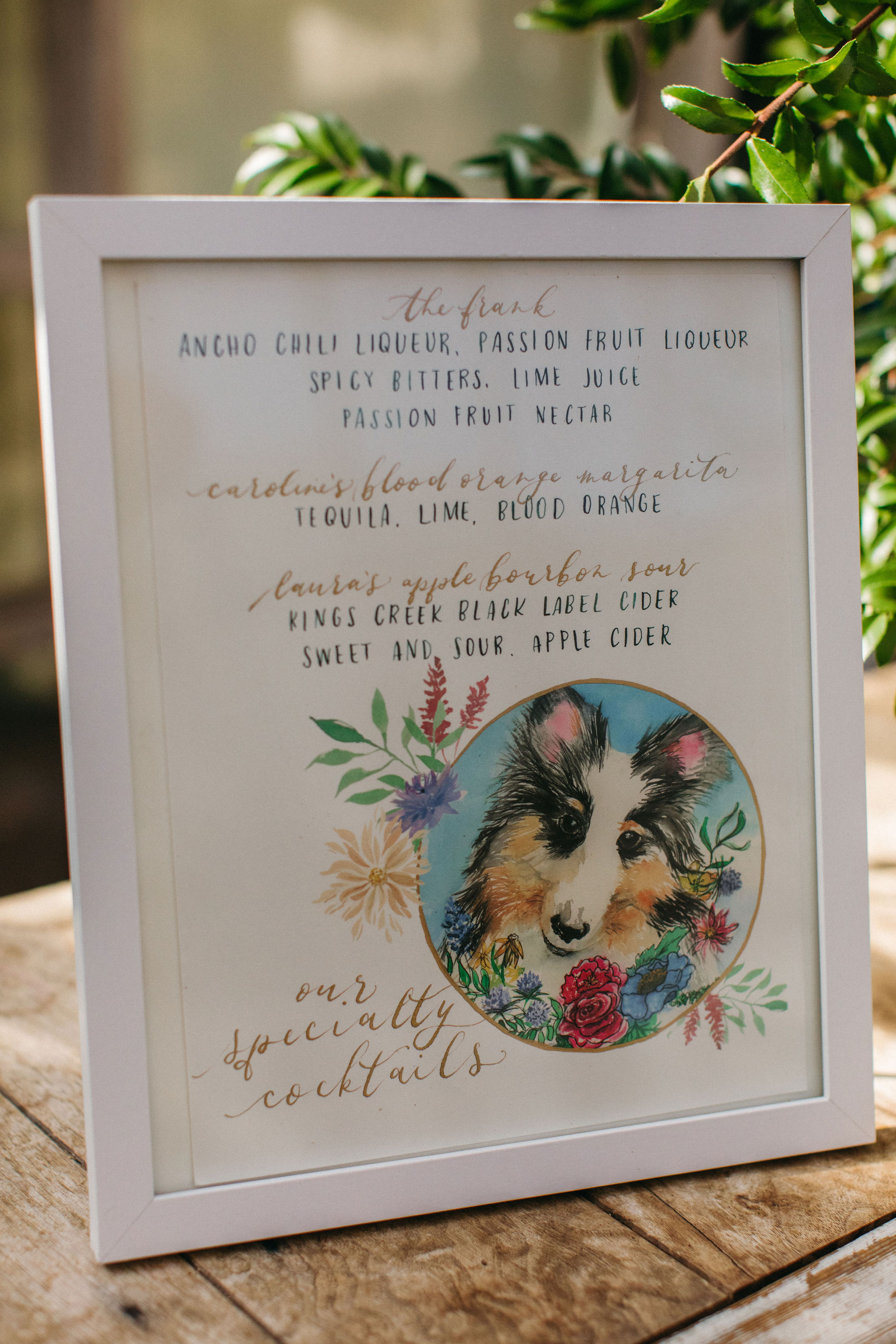 signature cocktail menu wedding