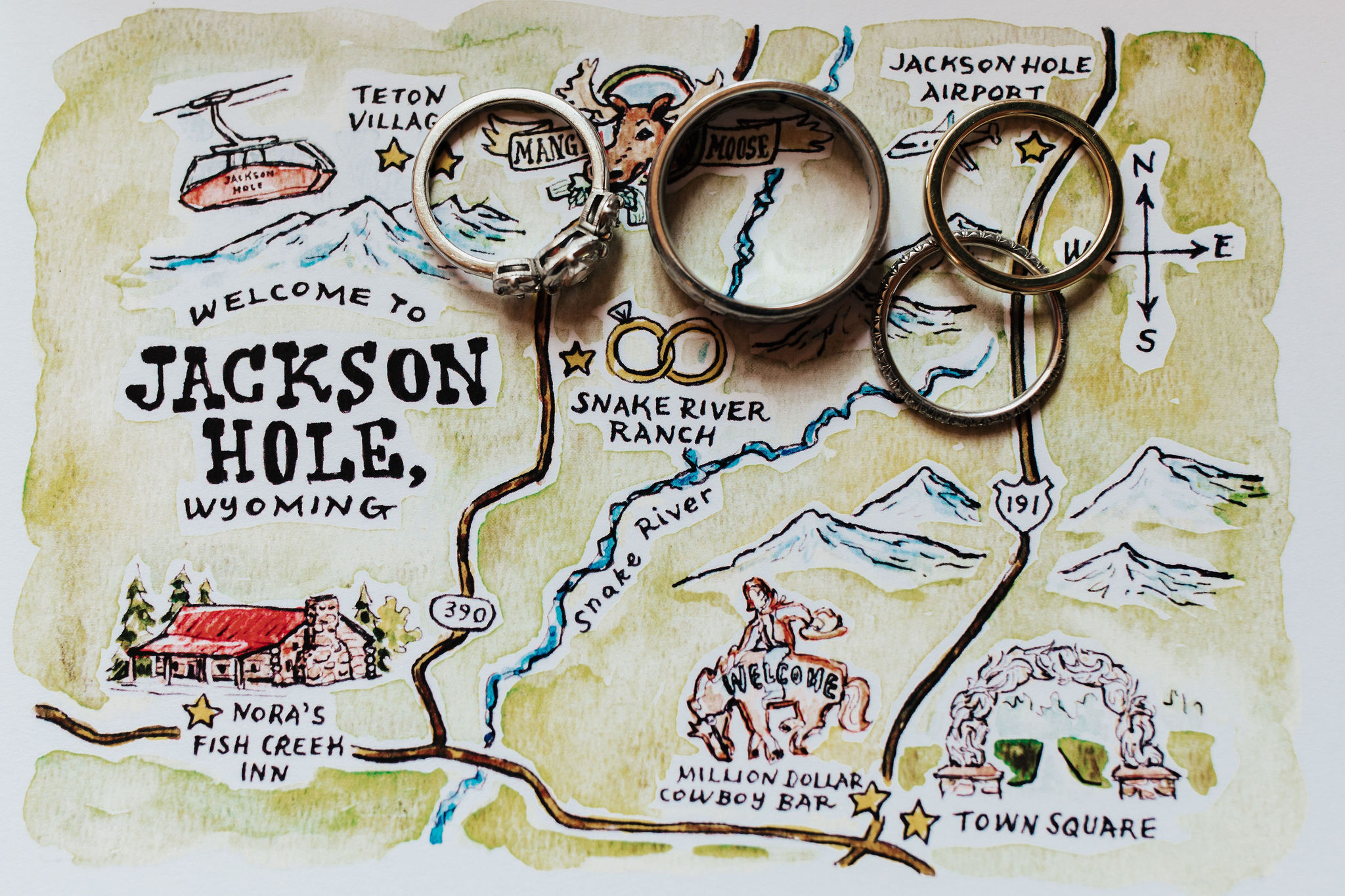 Jackson Hole wedding invitation map