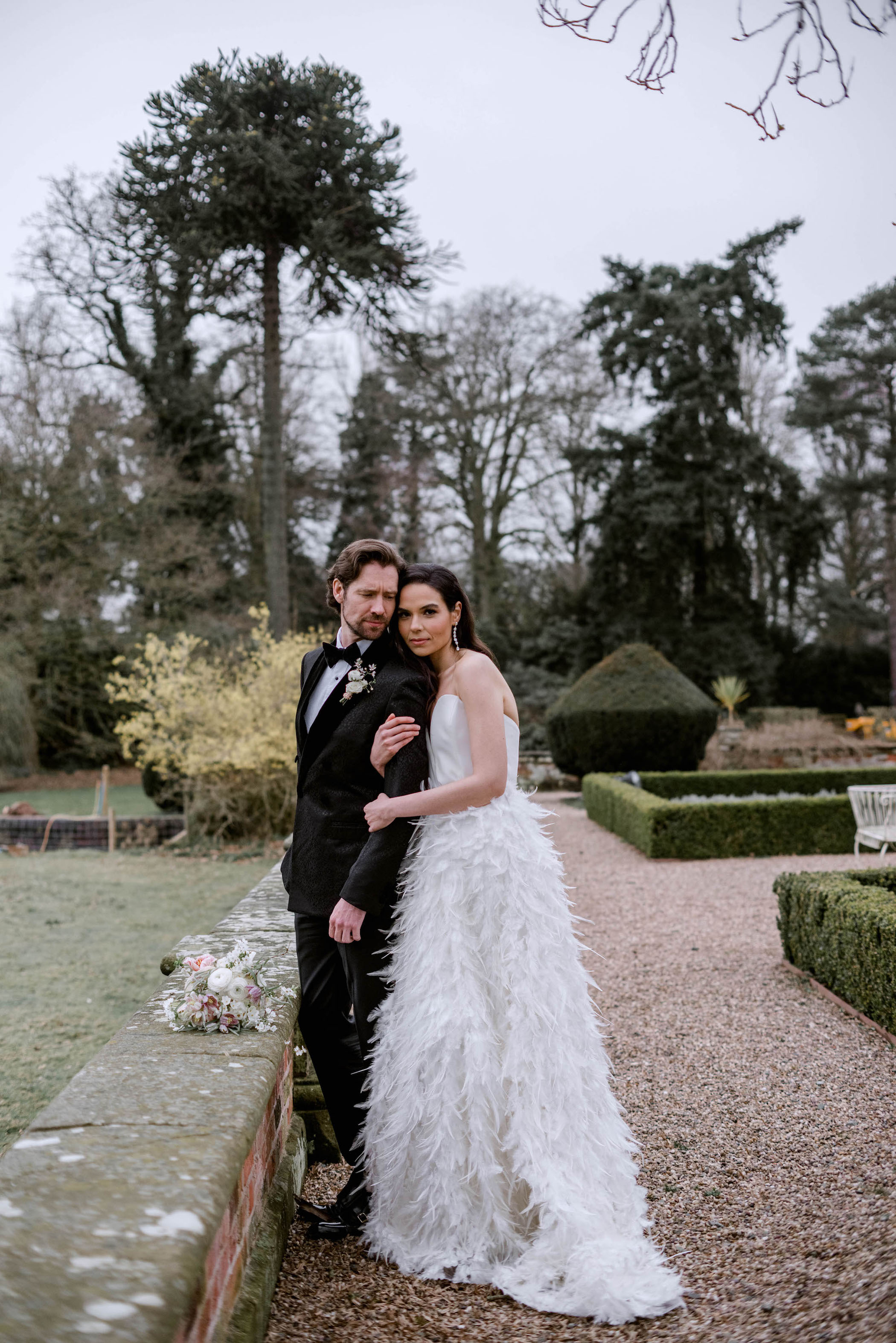 Timeless English Wedding Inspiration with Feather Details + Home-Grown Flowers