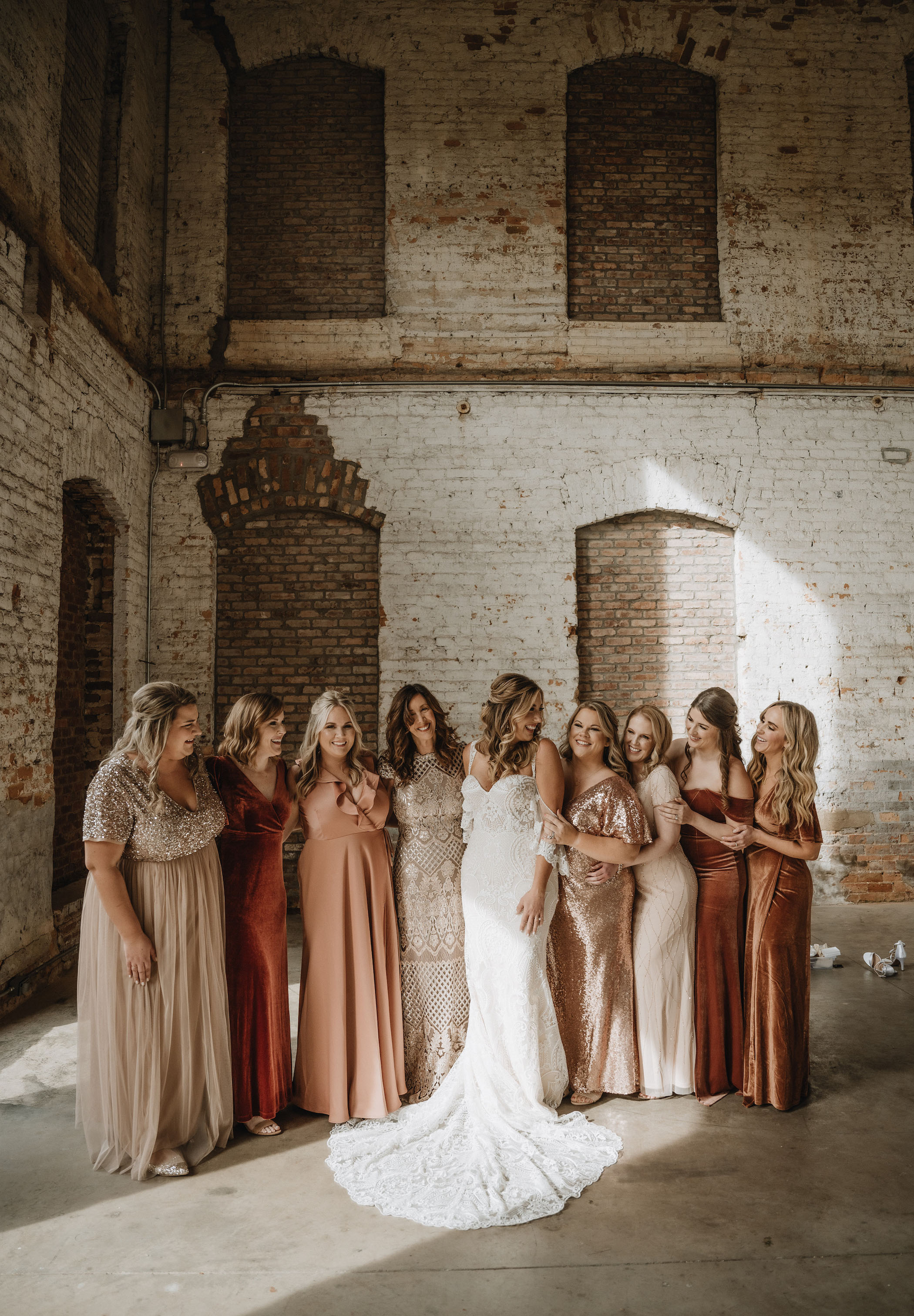 shades of pink bridesmaid dresses