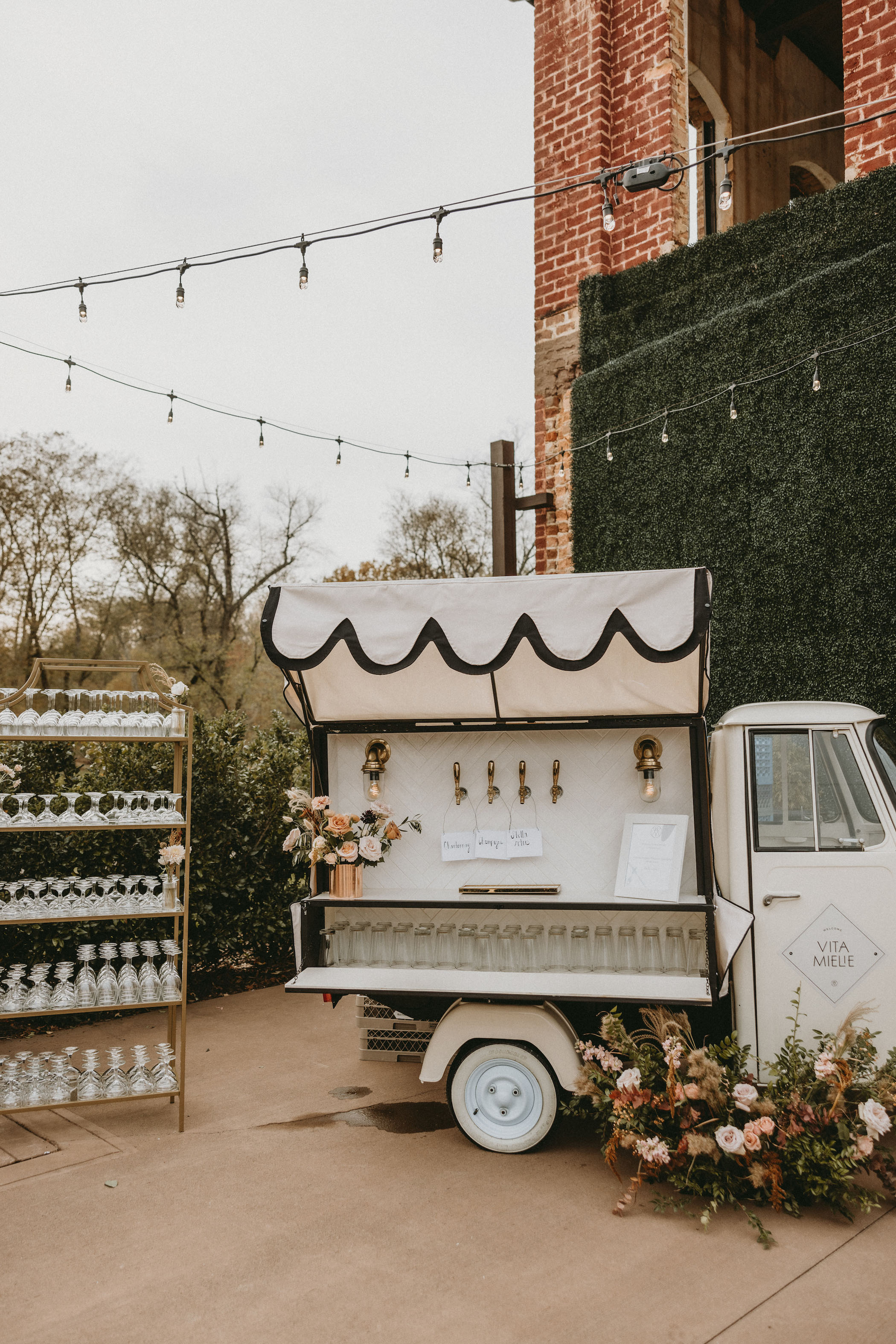 wedding champagne mobile cart