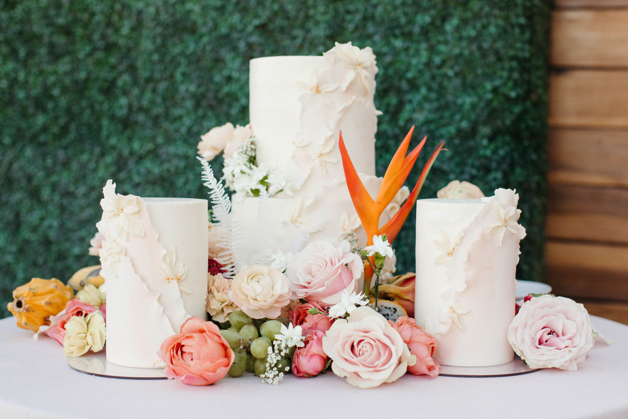 trio of wedding cakes