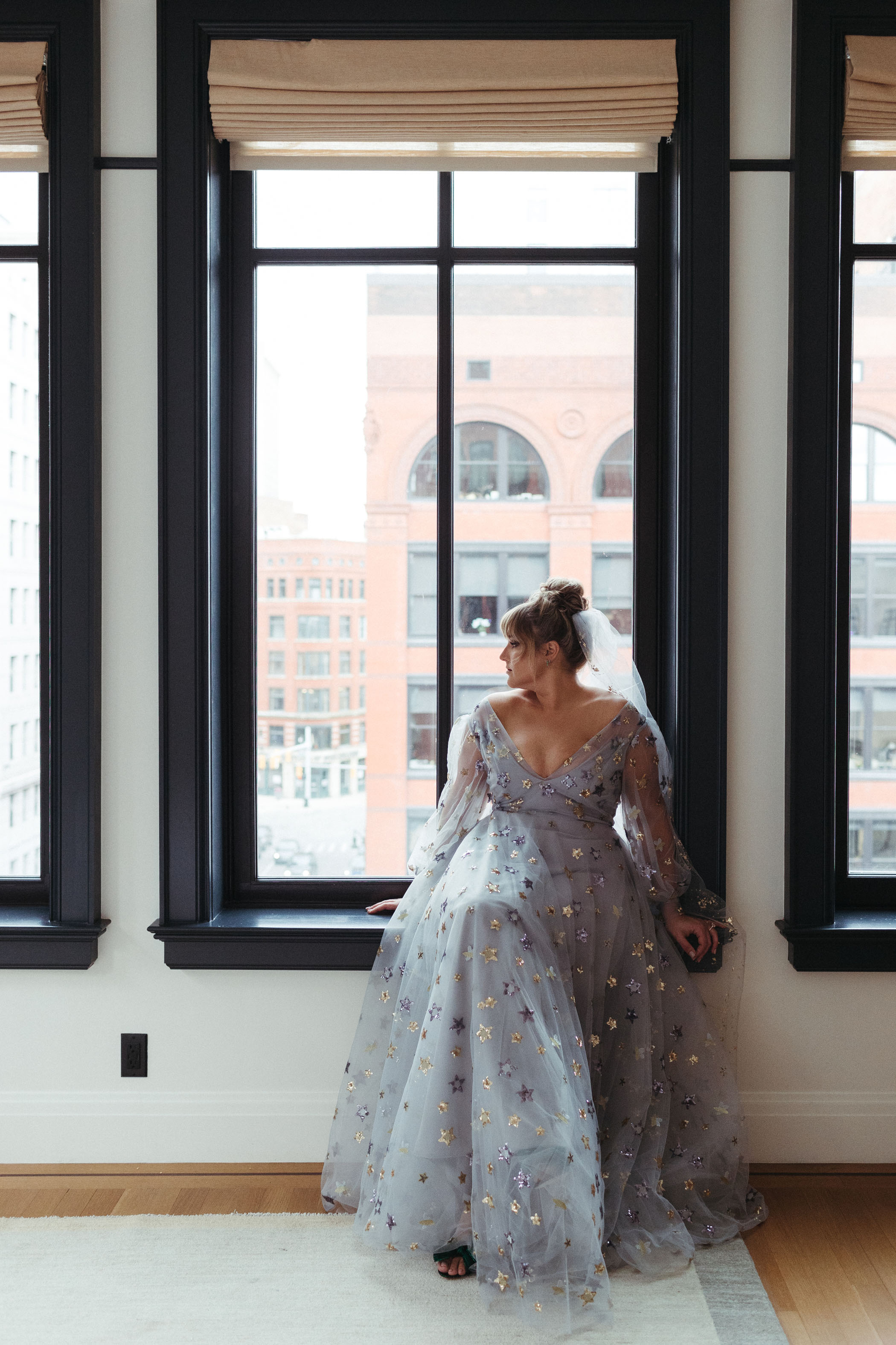 Intimate Celestial Art Deco Wedding Downtown Detroit Bridals