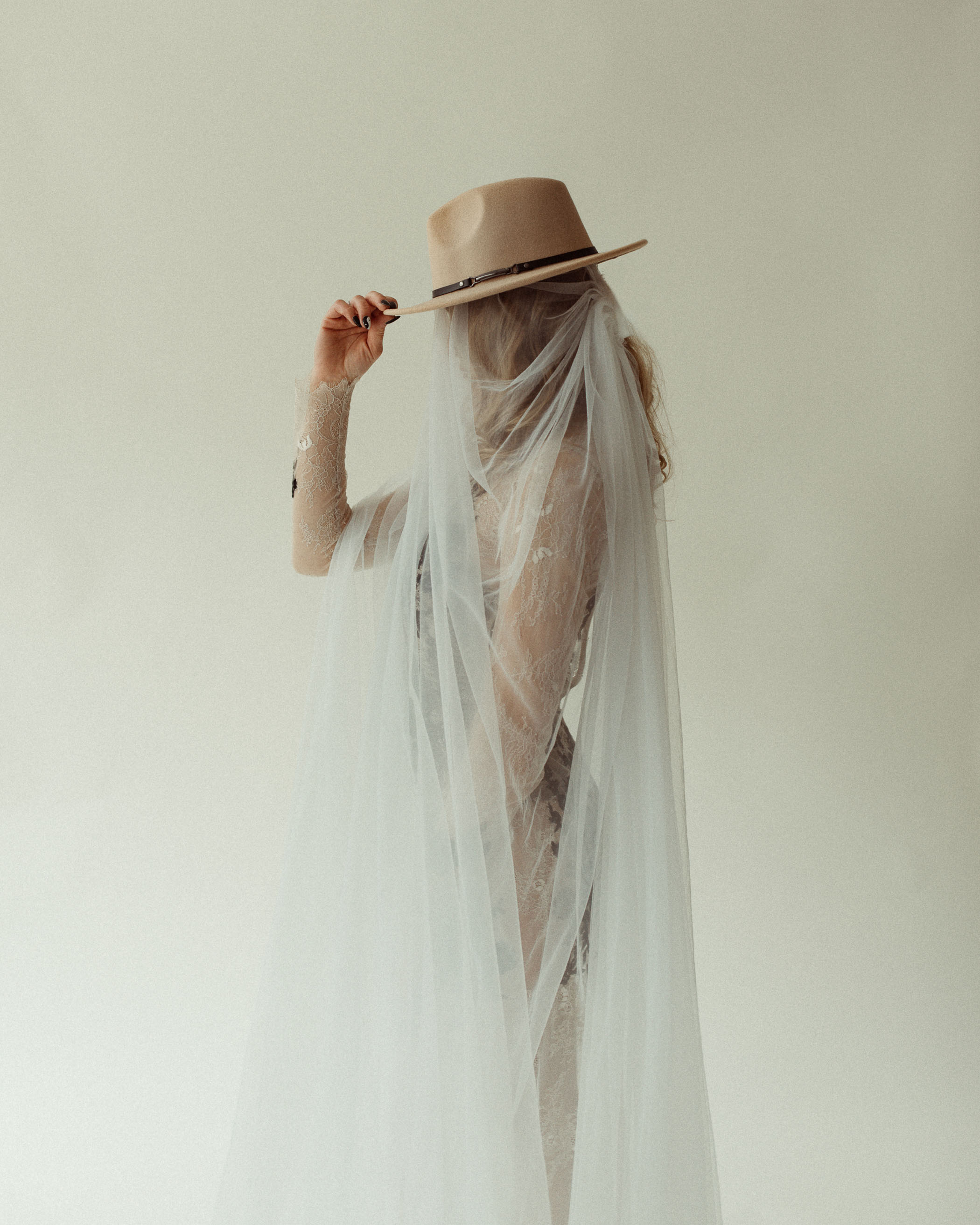 Artistic Bridal Hat and Veil