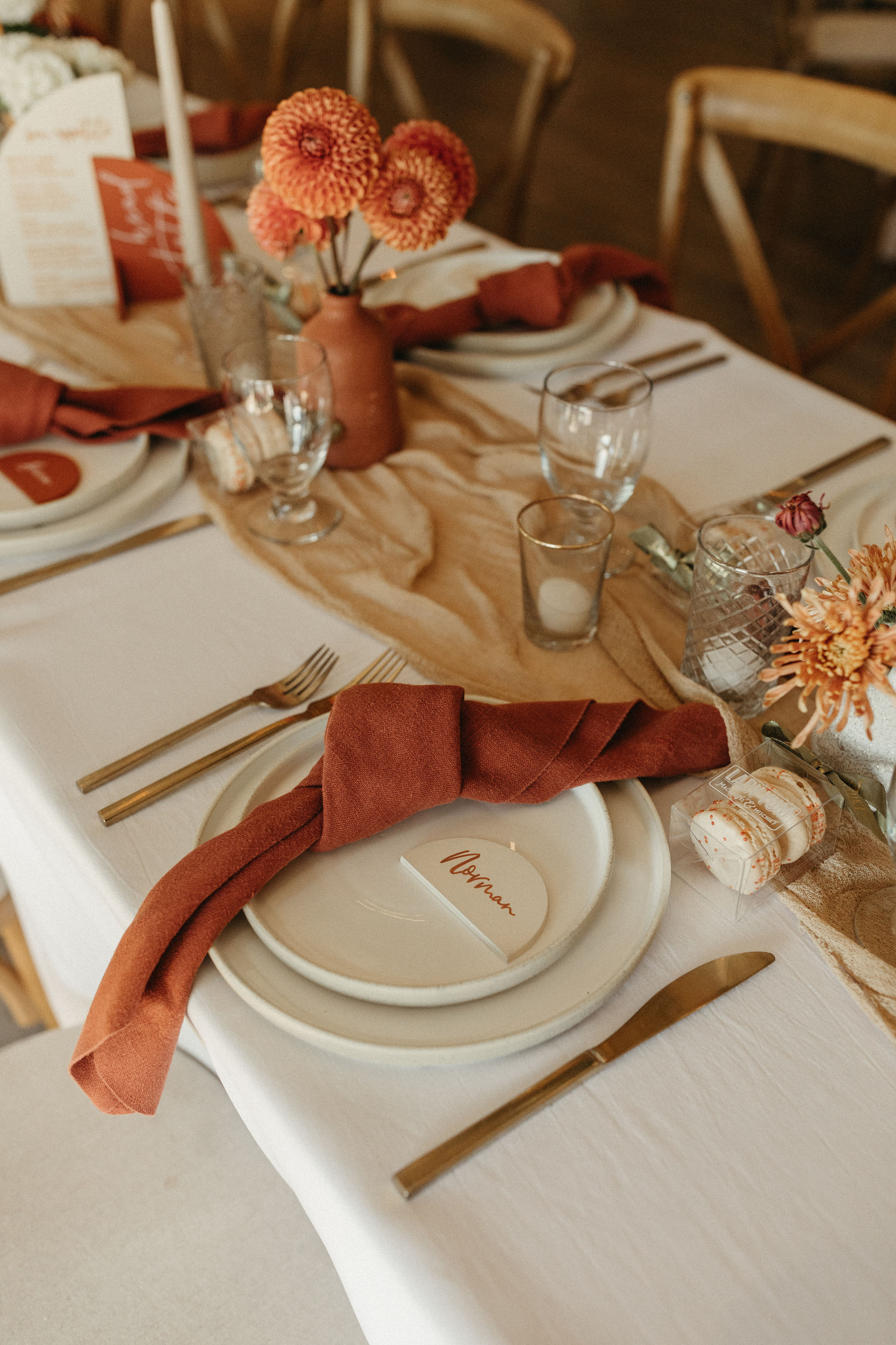 Terracotta Dreams Pacific Northwest Wedding Place Setting