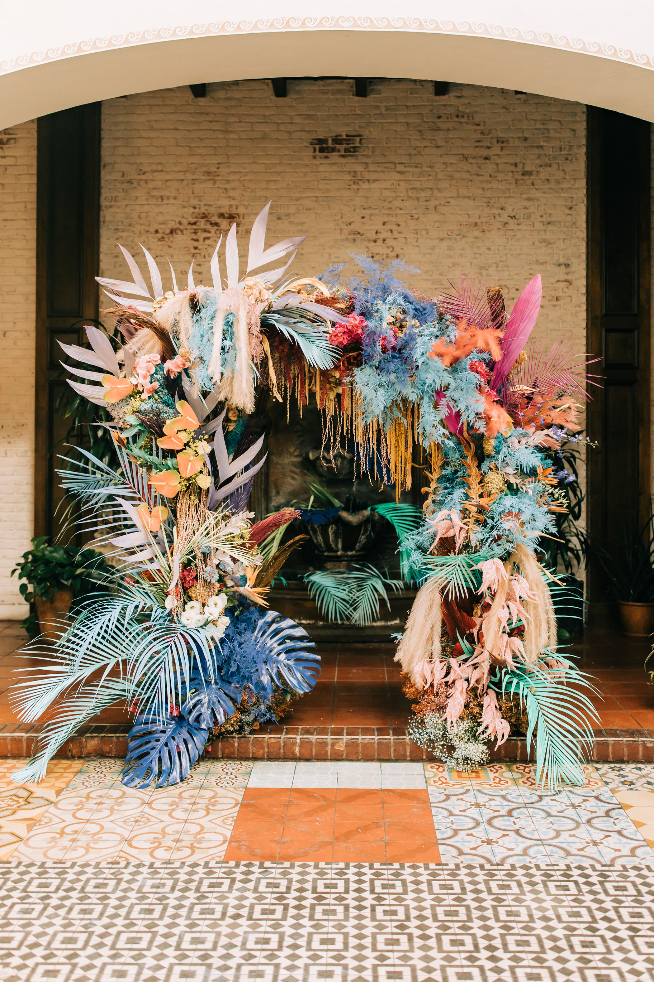  Colorful Cultural LGBTQ+ Long Beach Wedding Ceremony Arch