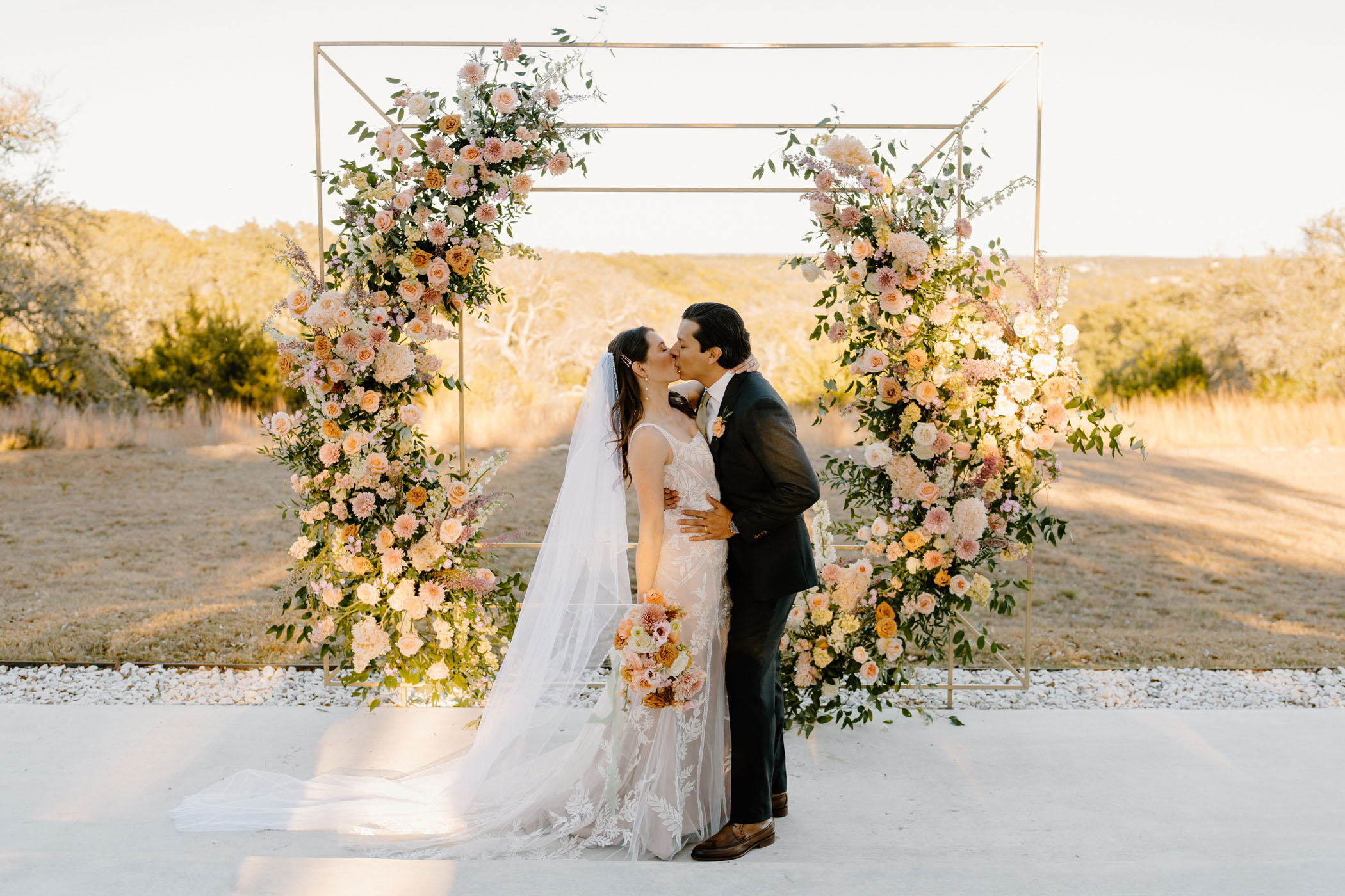 Modern Pastel Wedding Maes Ridge Floral Arch