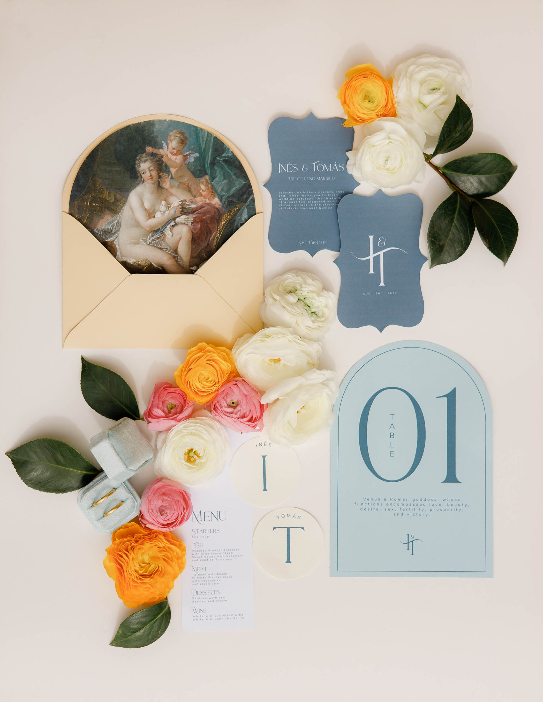 Luxury Palace Elopement Portugal Stationery