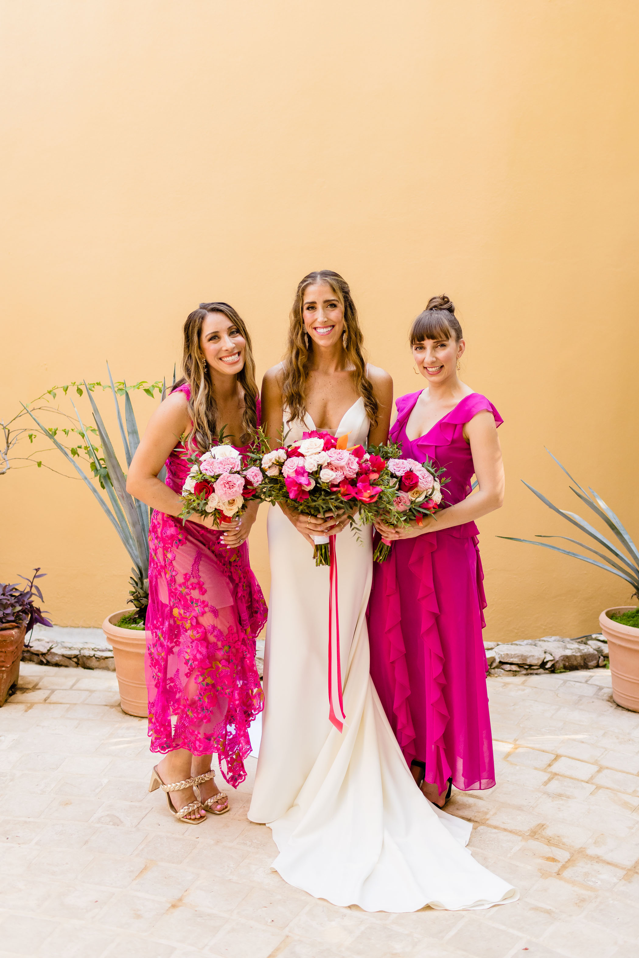 Colorful Destination Wedding Sayulita Mexico Bridesmaids