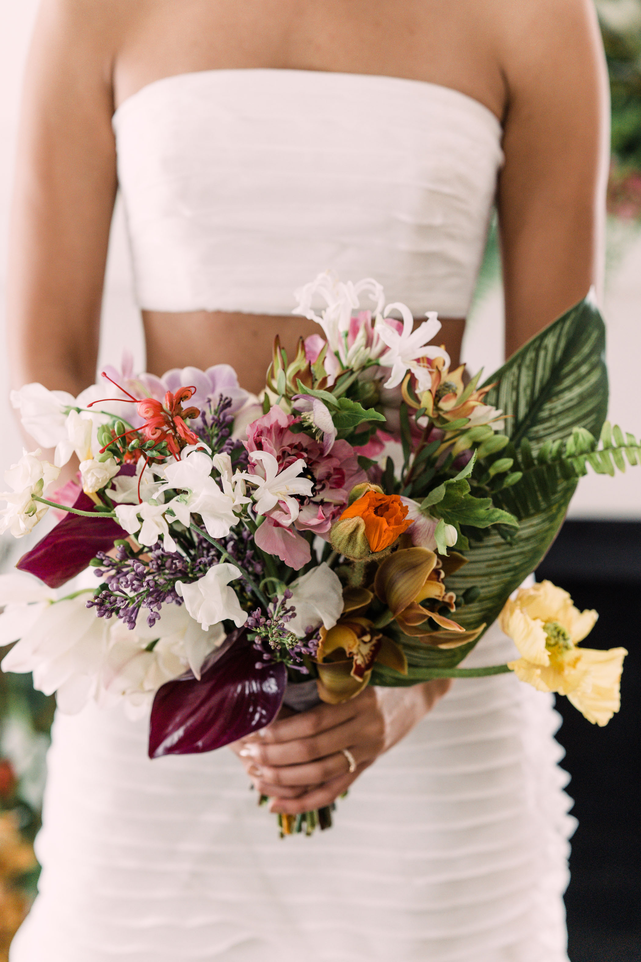 Indoor Tropical Conservatory Microwedding Bouquet