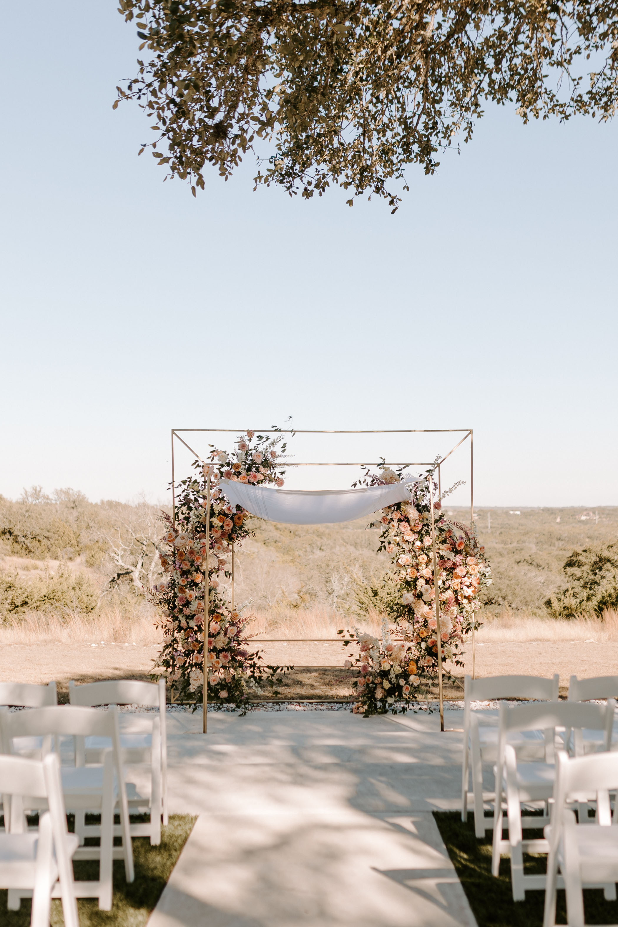 Modern Pastel Wedding Maes Ridge Ceremony Backdrop
