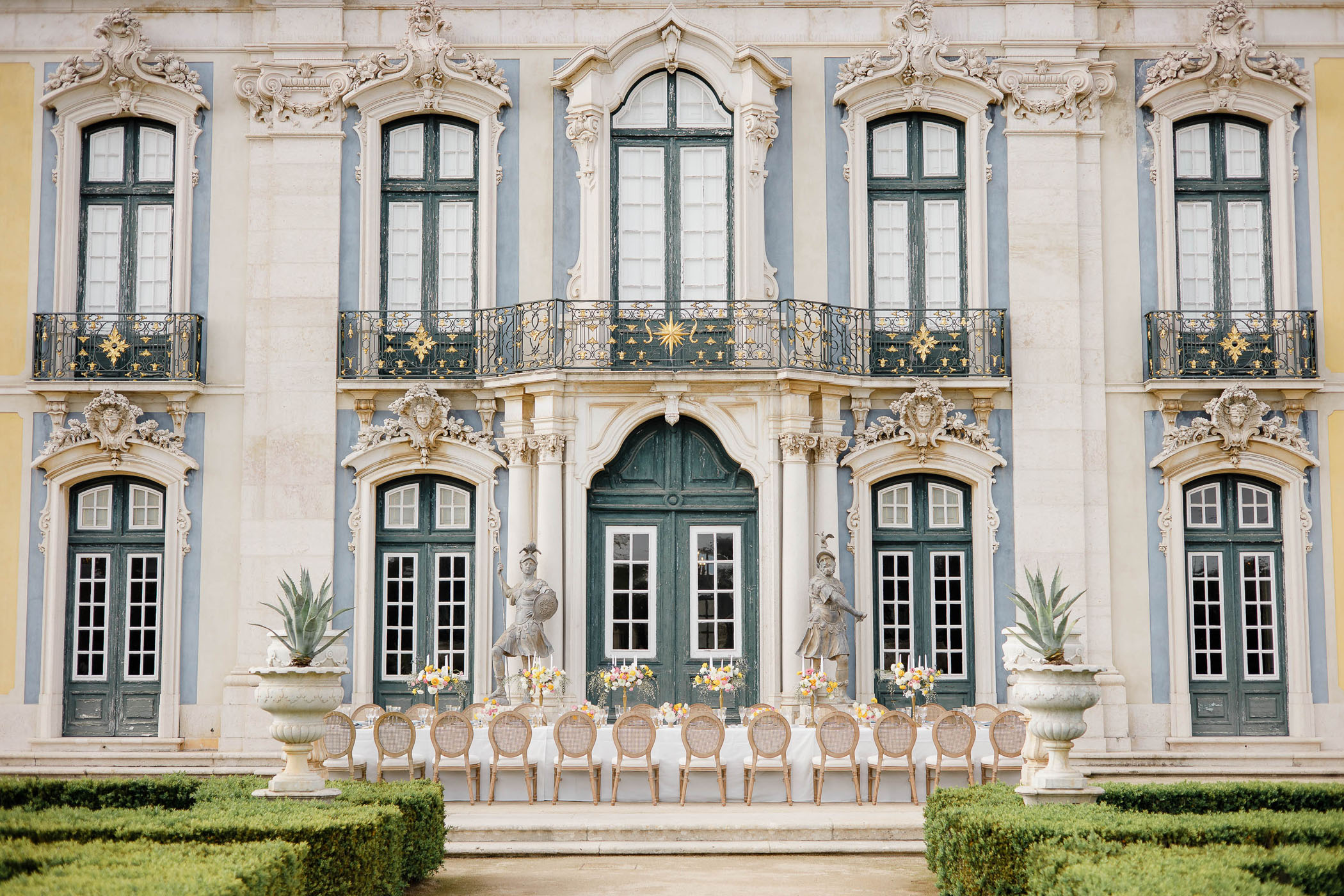 Luxury Palace Elopement Portugal Reception Table