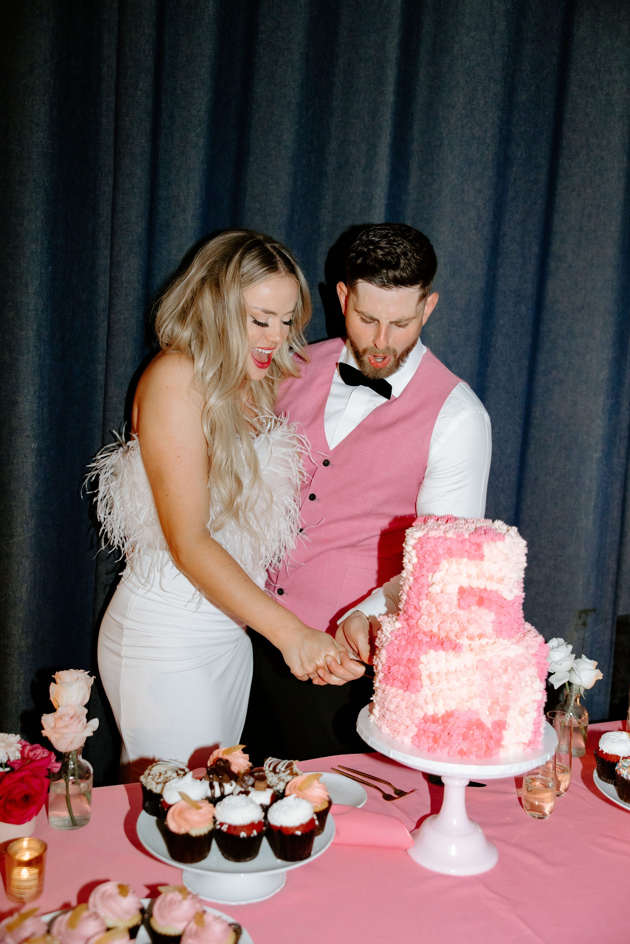 Barbie Hot Pink Wedding at the Ace Hotel Palm Springs Cake