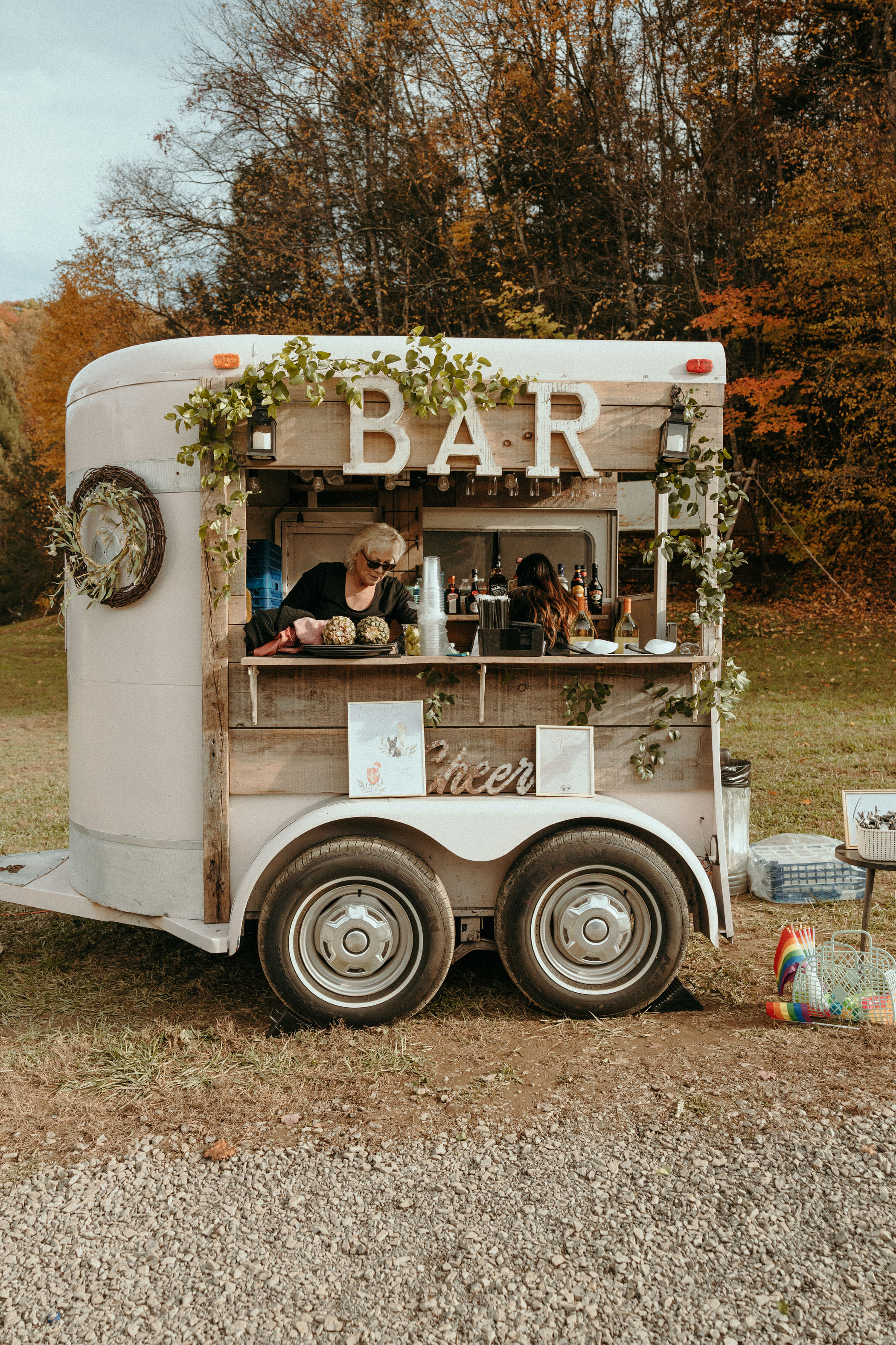 Smoky Mountains Glamping Wedding Bar Cart