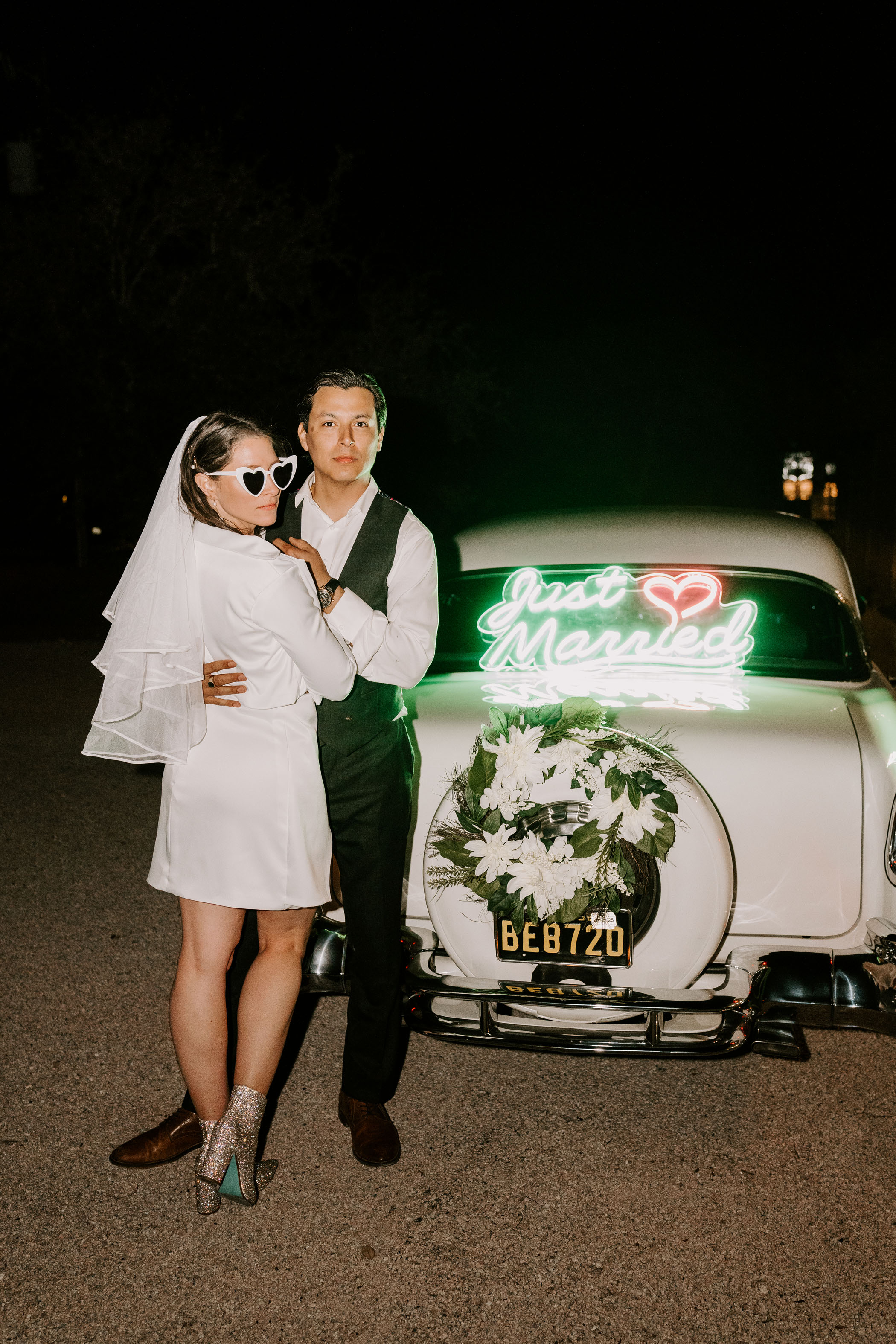 Modern Pastel Wedding Maes Ridge Just Married Car