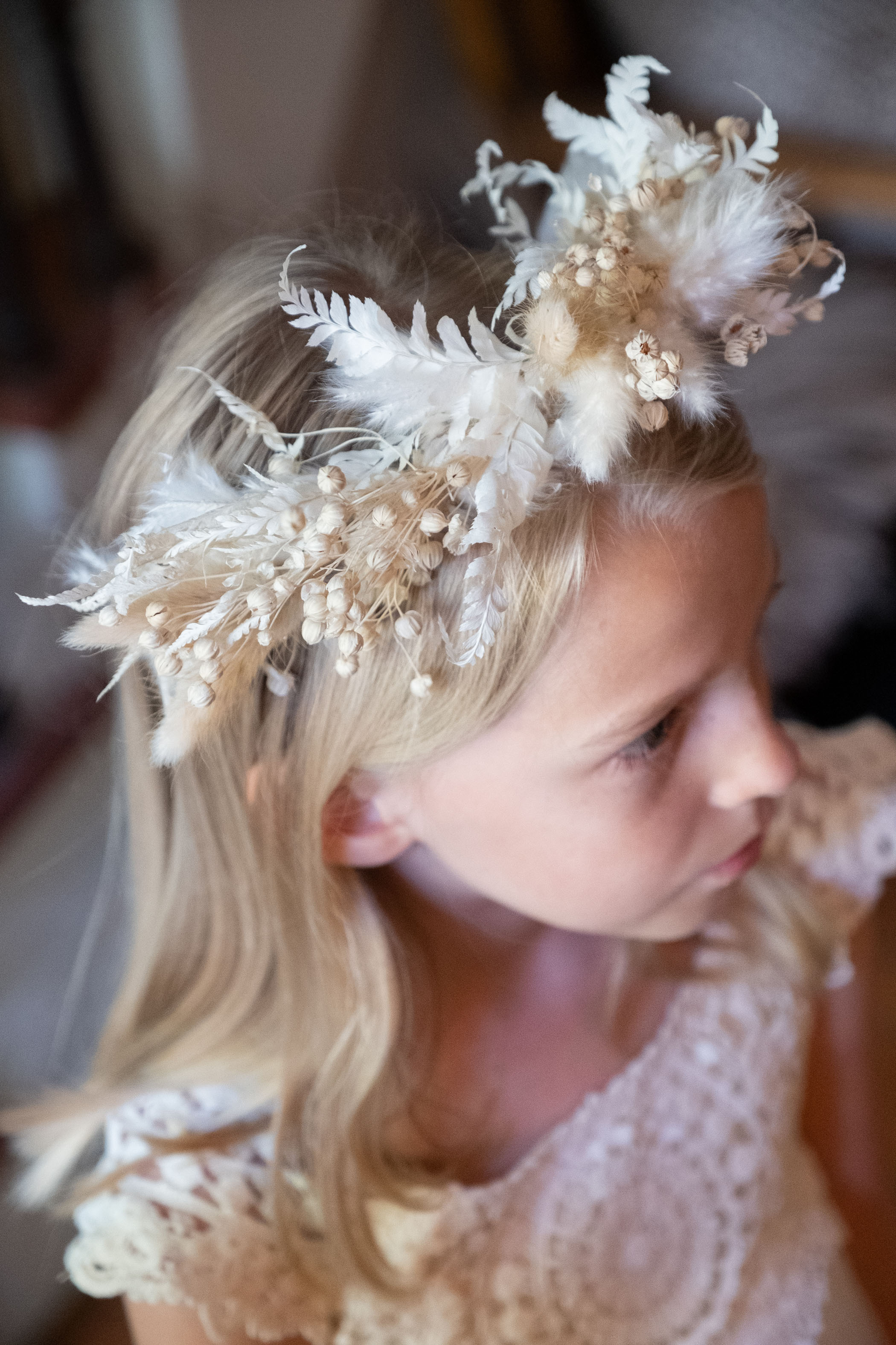 Burning Man Inspired Backyard Wedding Flower Girl Crown
